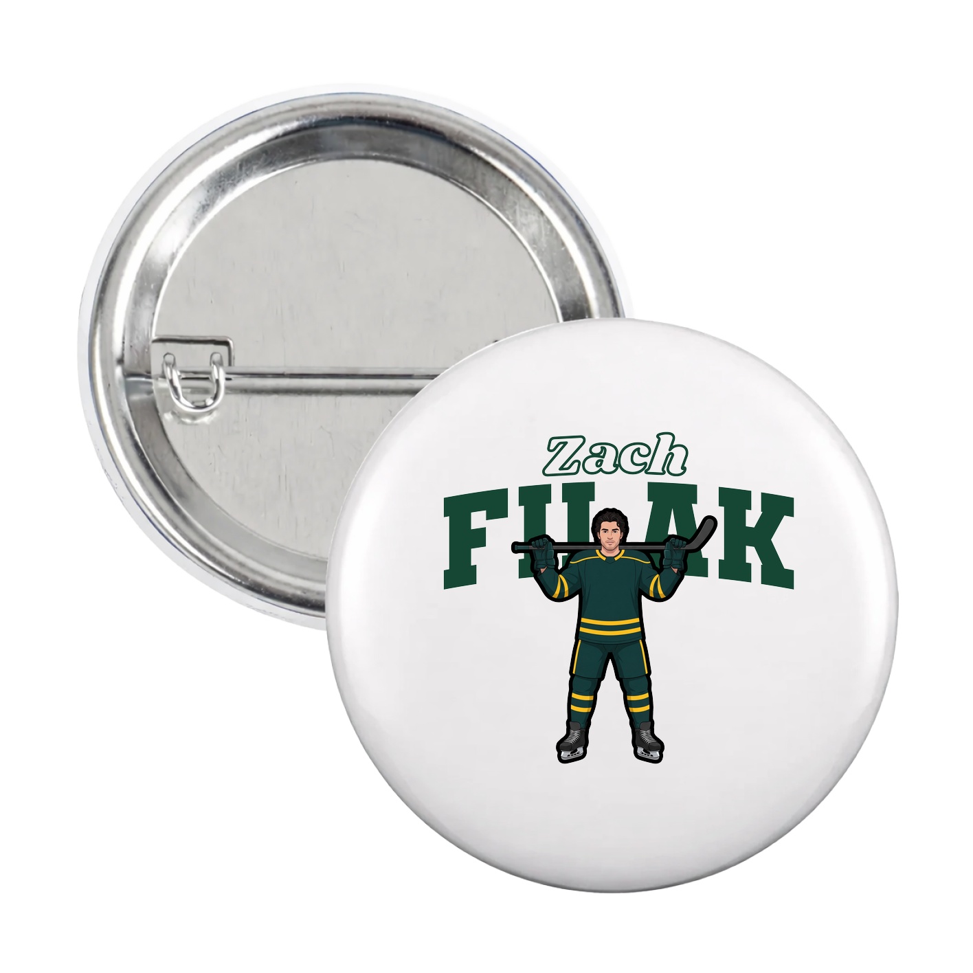 Game Day Button — Name Arch in White