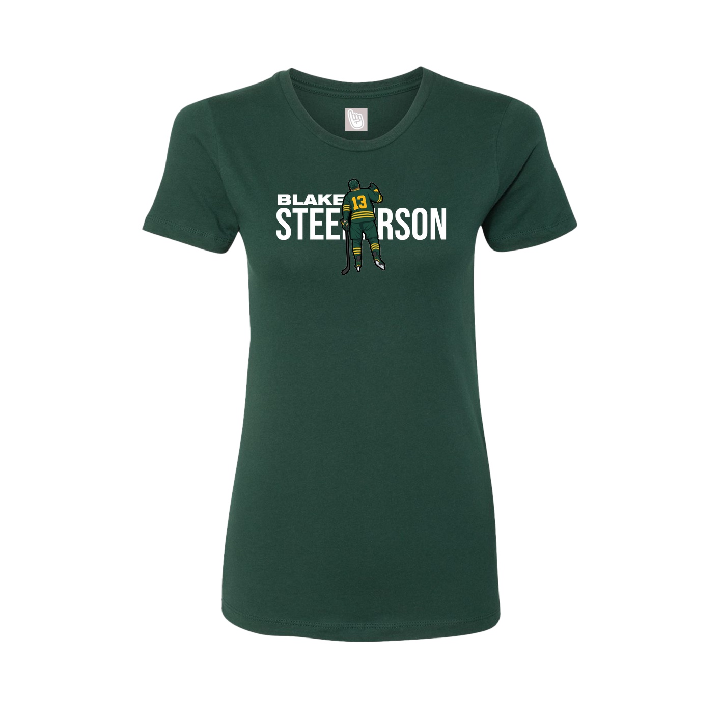 Fitted Women's Tee — Player Name in Green