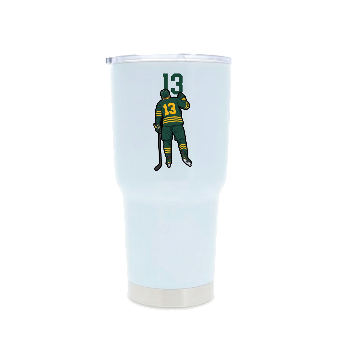 30oz Stainless Steel Tumbler — Number Top in White