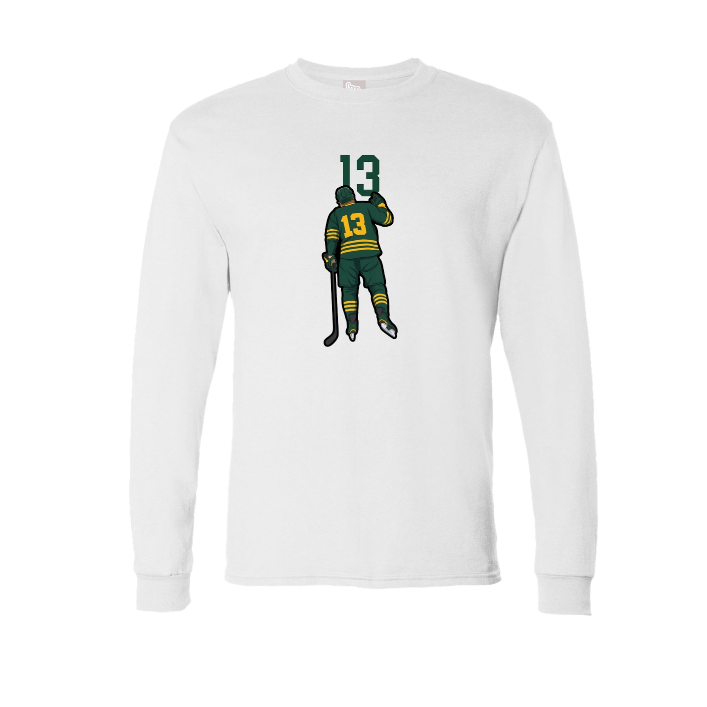 Long Sleeve Tee — Number Top in White