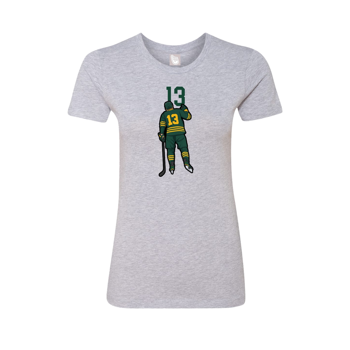 Fitted Women's Tee — Number Top in Grey