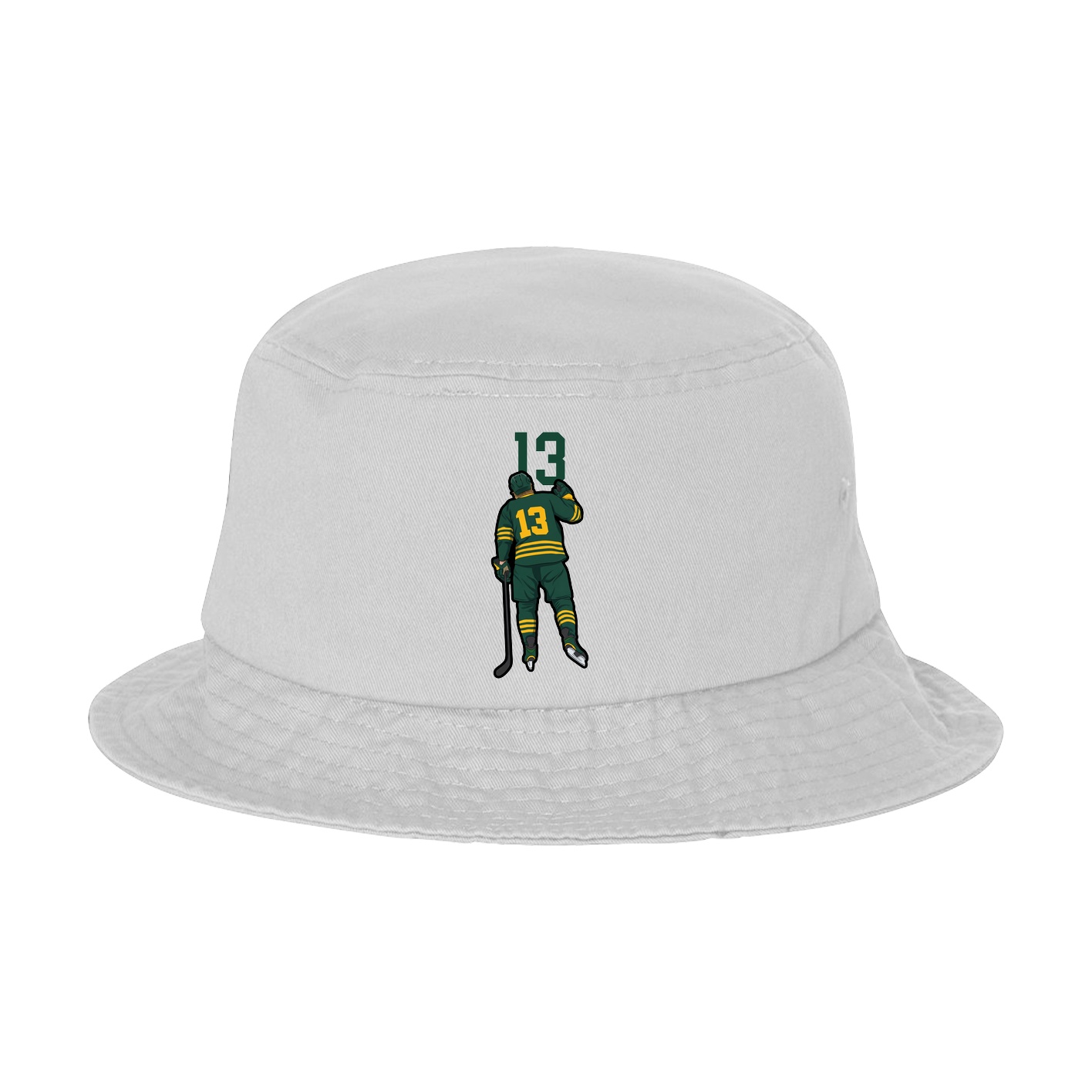 Bucket Cap — Number Top in White