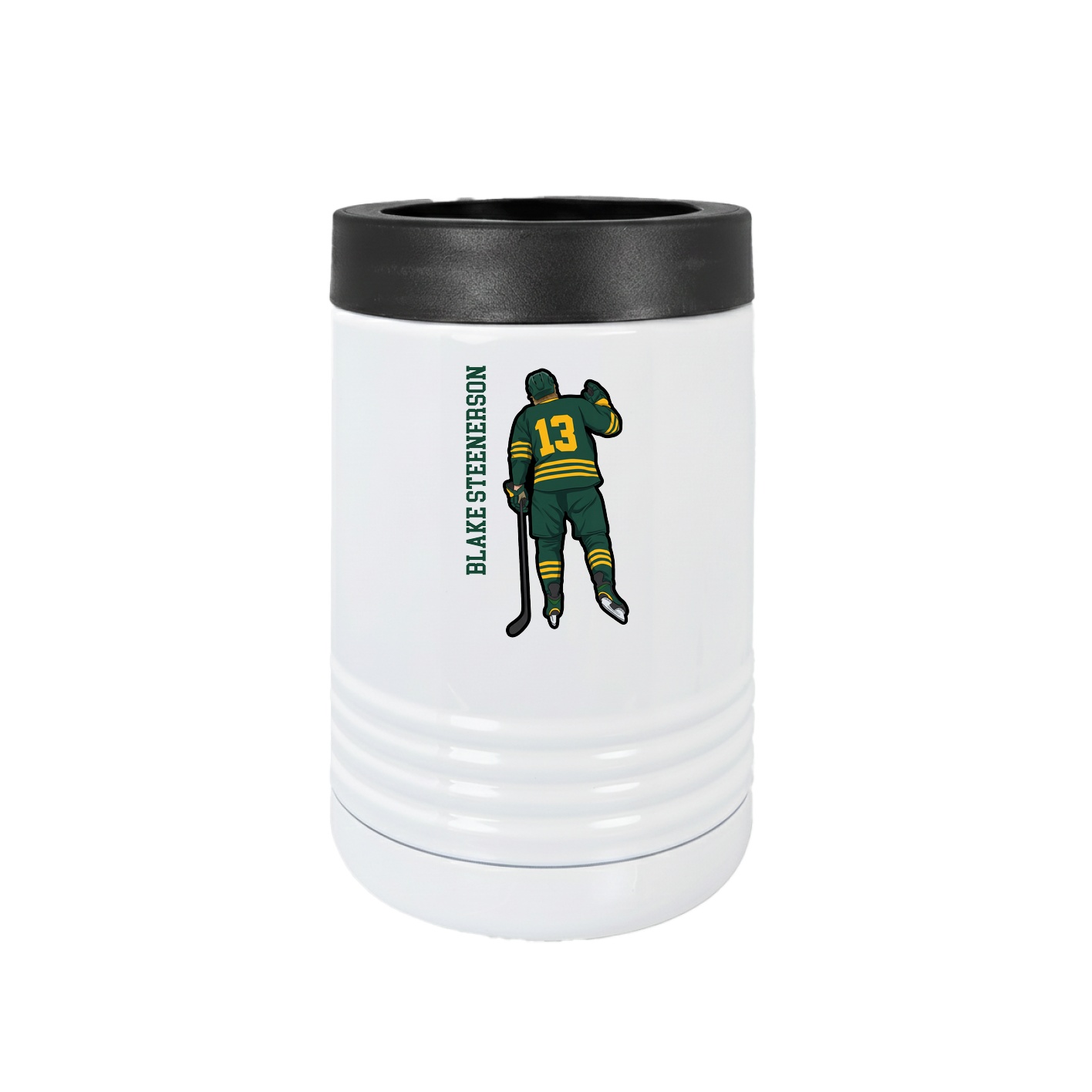 Beverage Holder — Name Vertical in White
