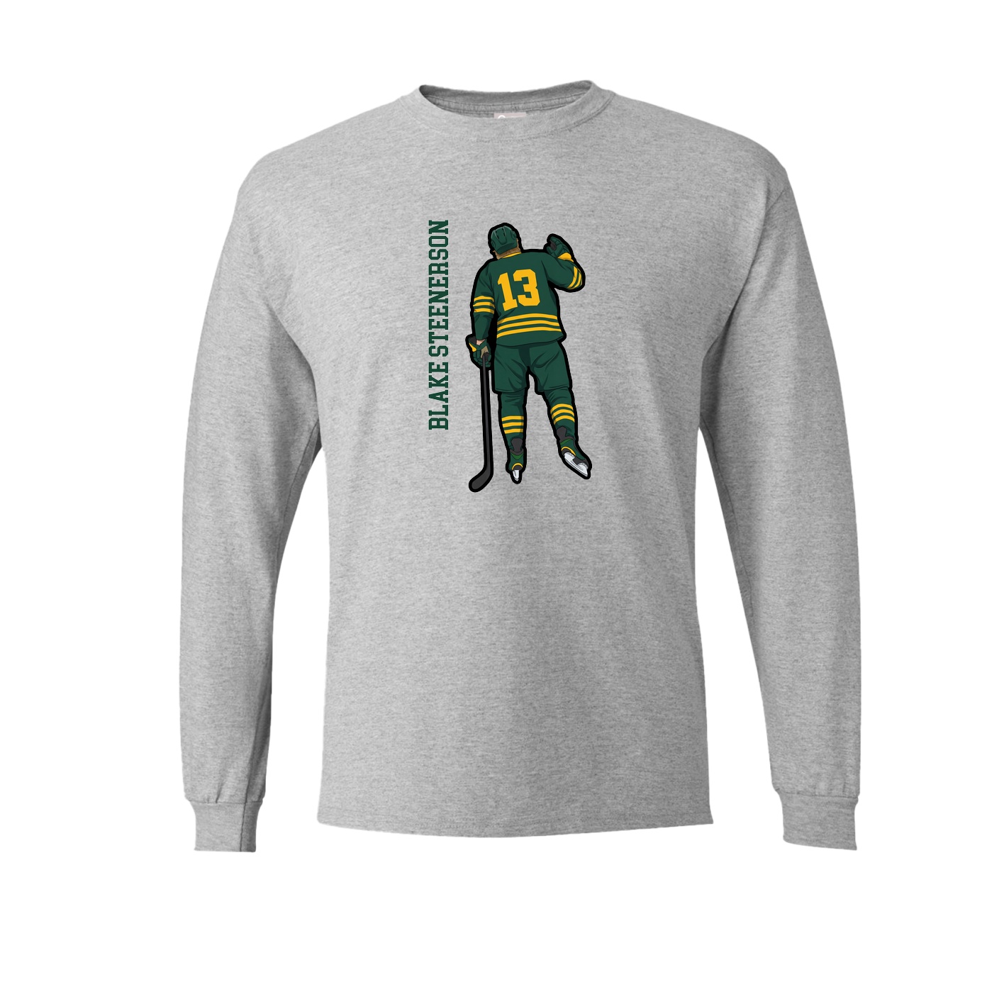 Long Sleeve Tee — Name Vertical in Grey