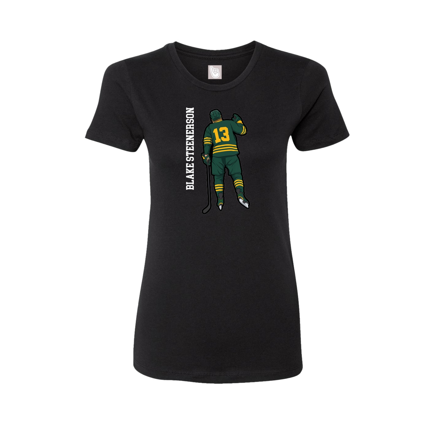 Fitted Women's Tee — Name Vertical in Black