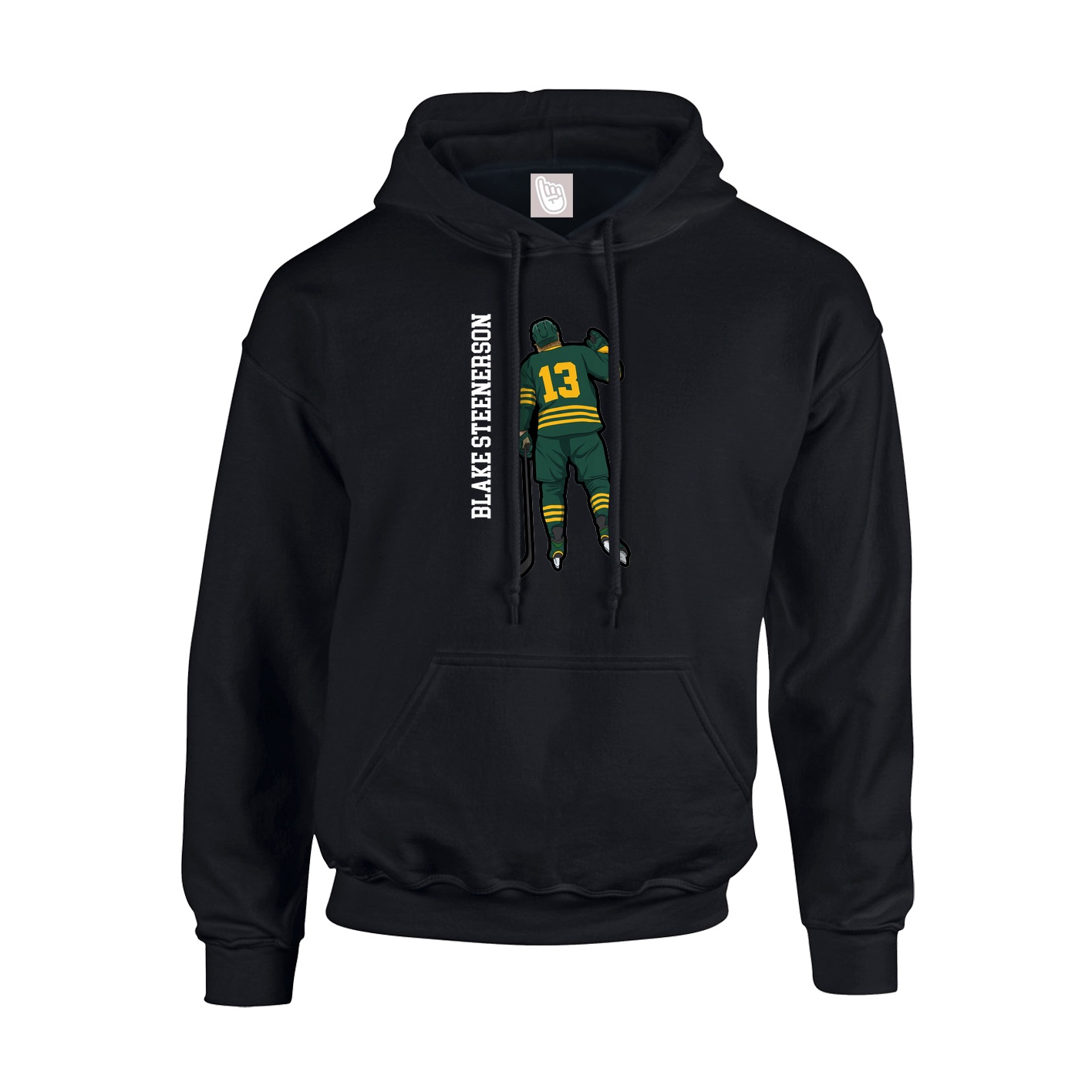 Youth Hoodie — Name Vertical in Black