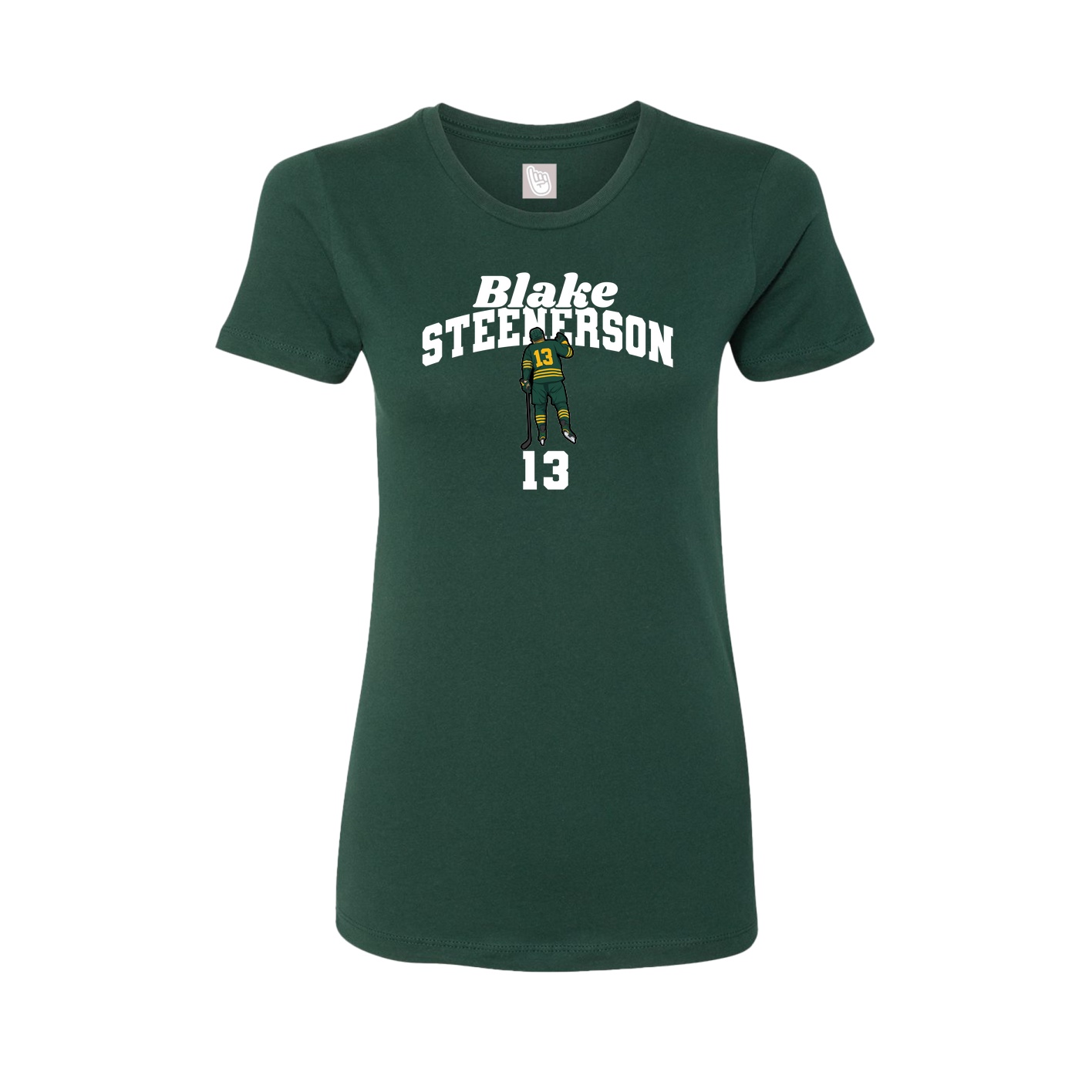 Fitted Women's Tee — Signature Arch in Green