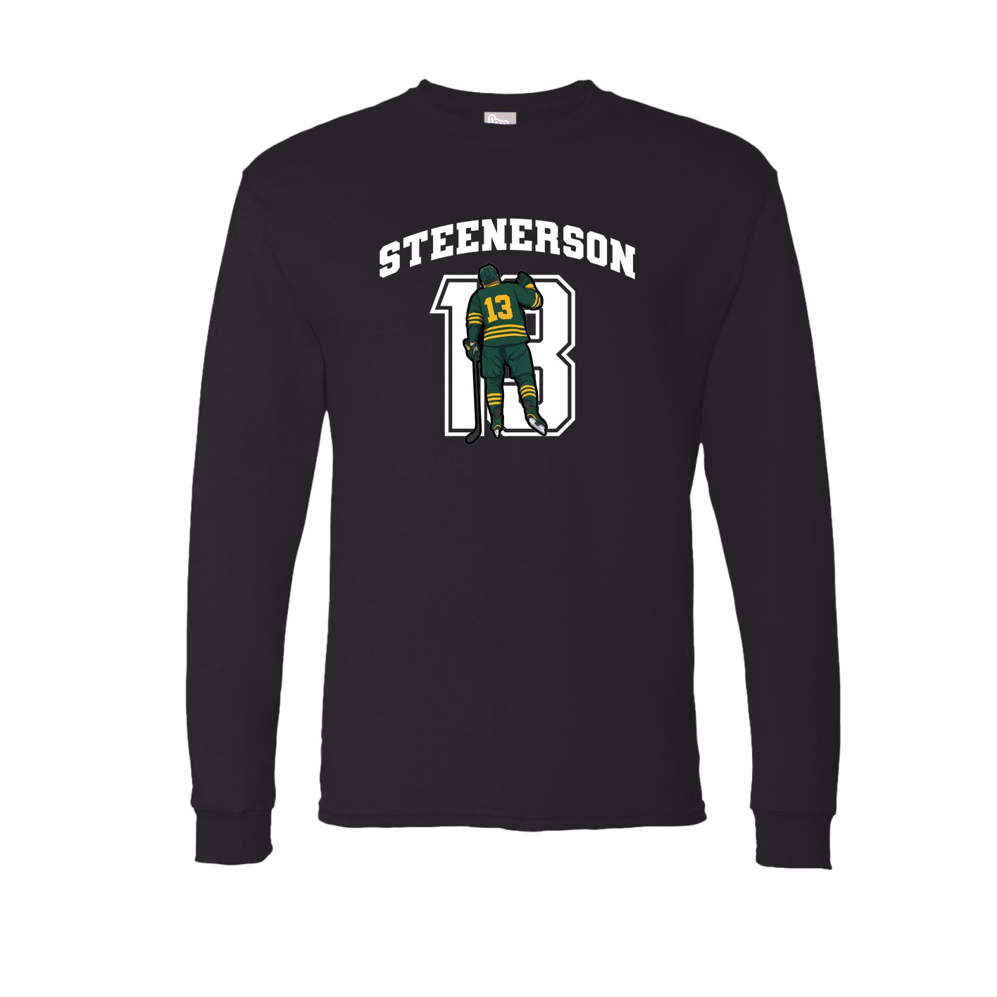 Long Sleeve Tee — Number in Black