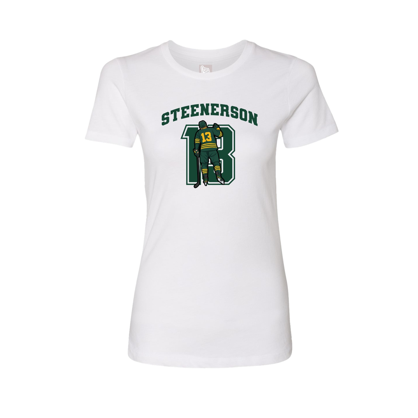 Fitted Women's Tee — Number in White