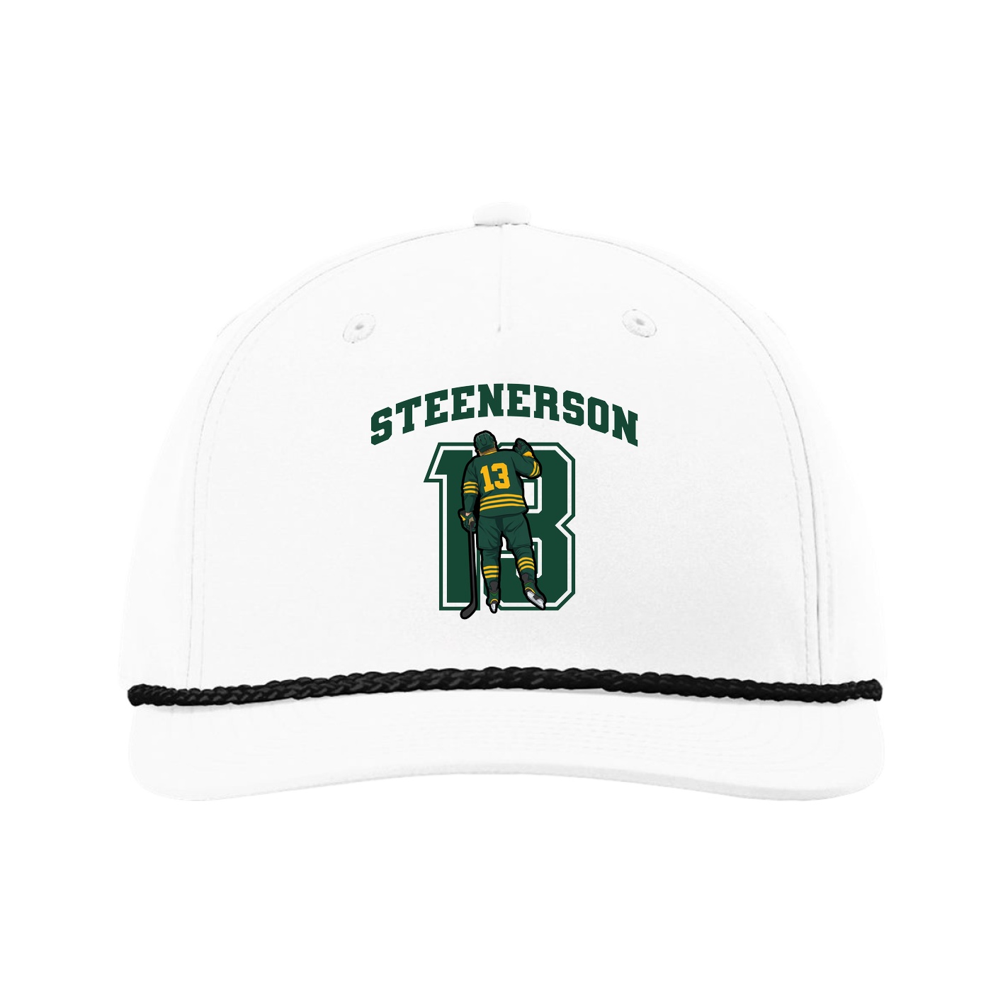 Five-Panel Classic Rope Cap — Number in White
