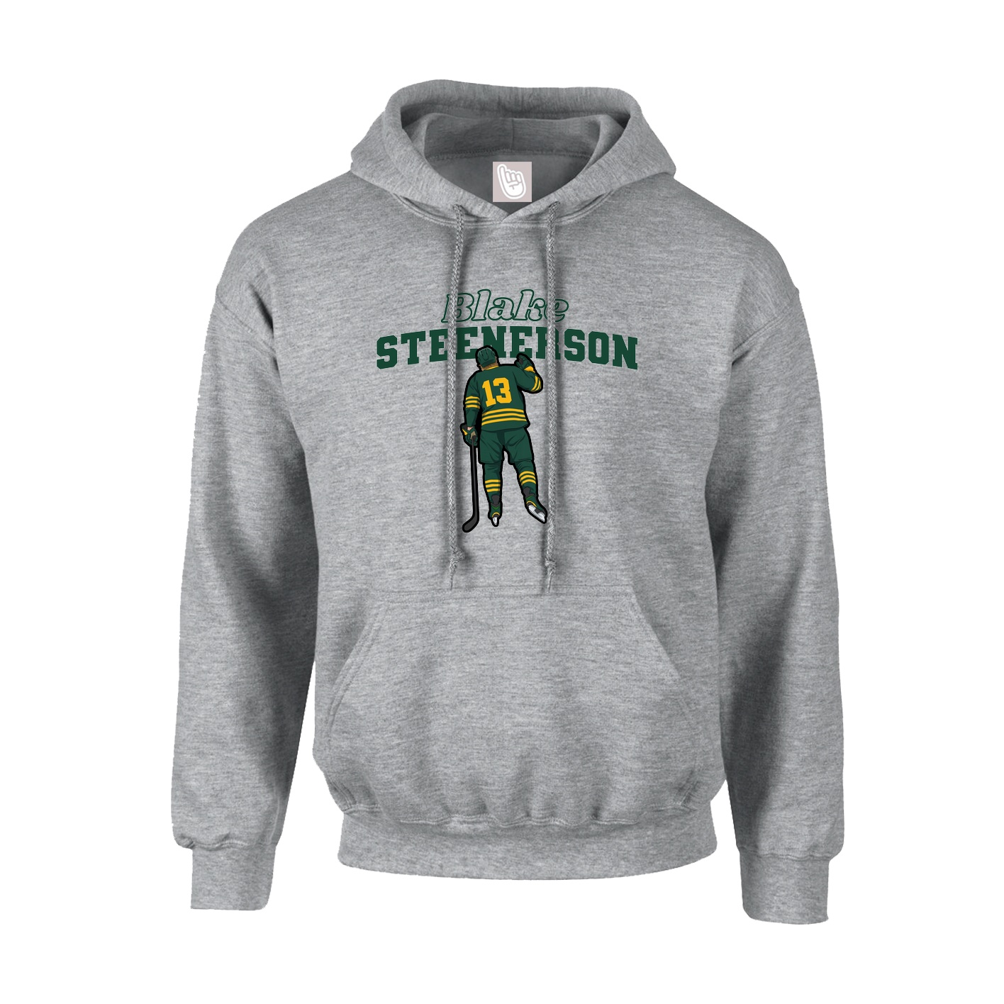 Hoodie — Name Arch in Grey