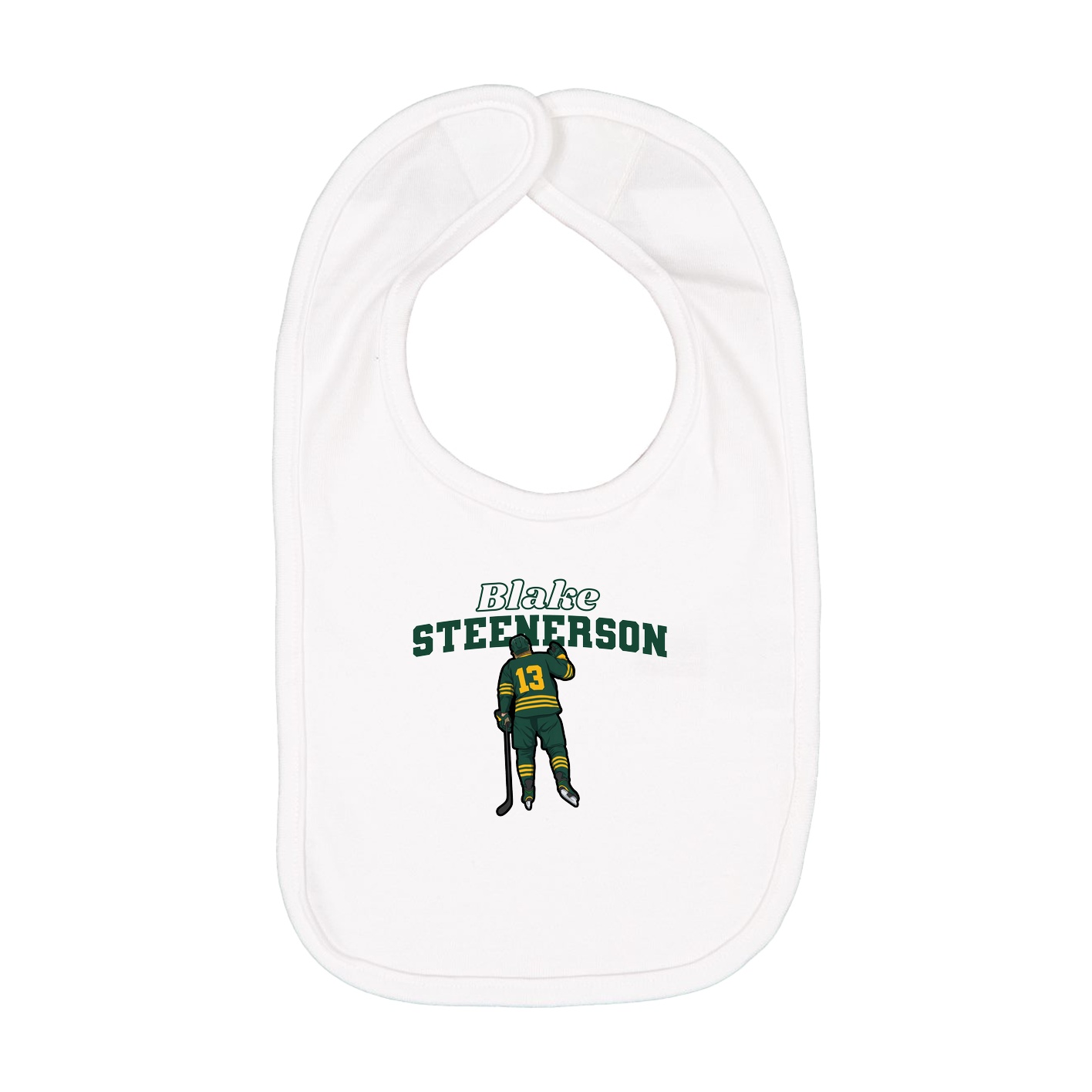 Infant Bib — Name Arch in White