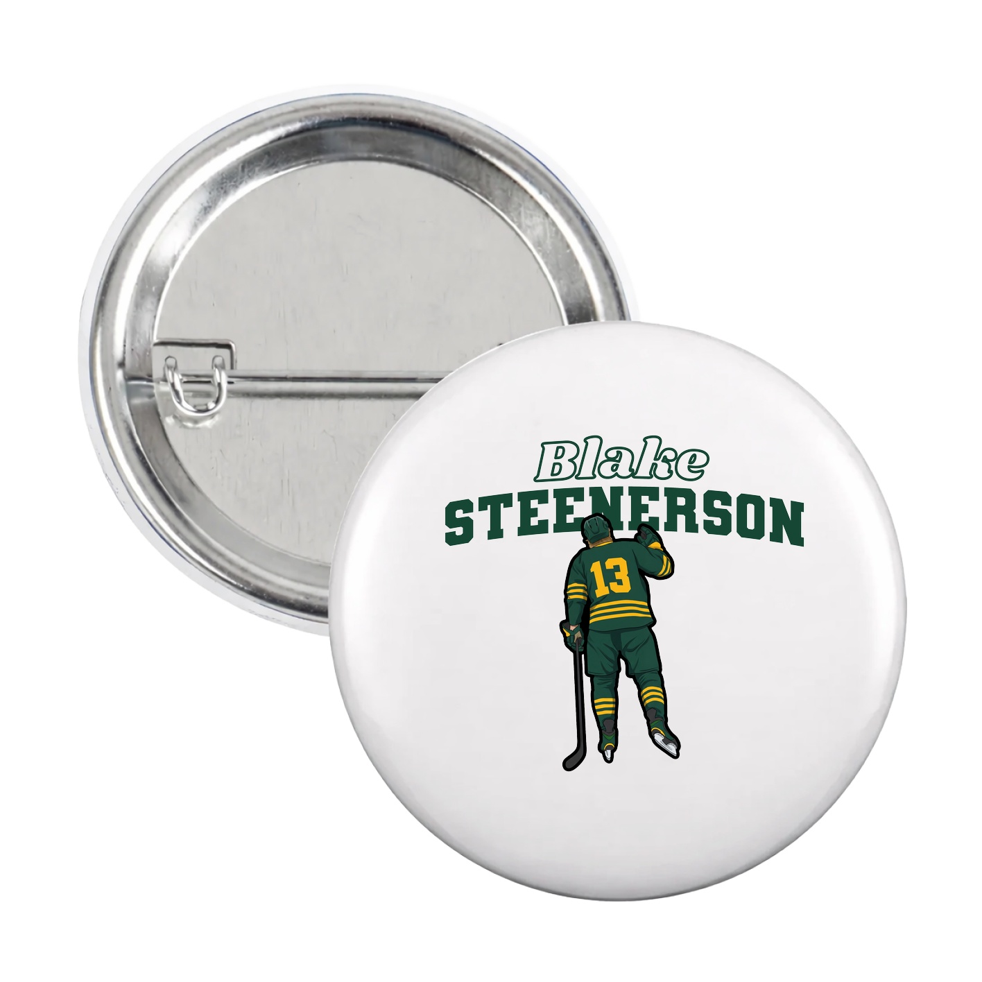 Game Day Button — Name Arch in White