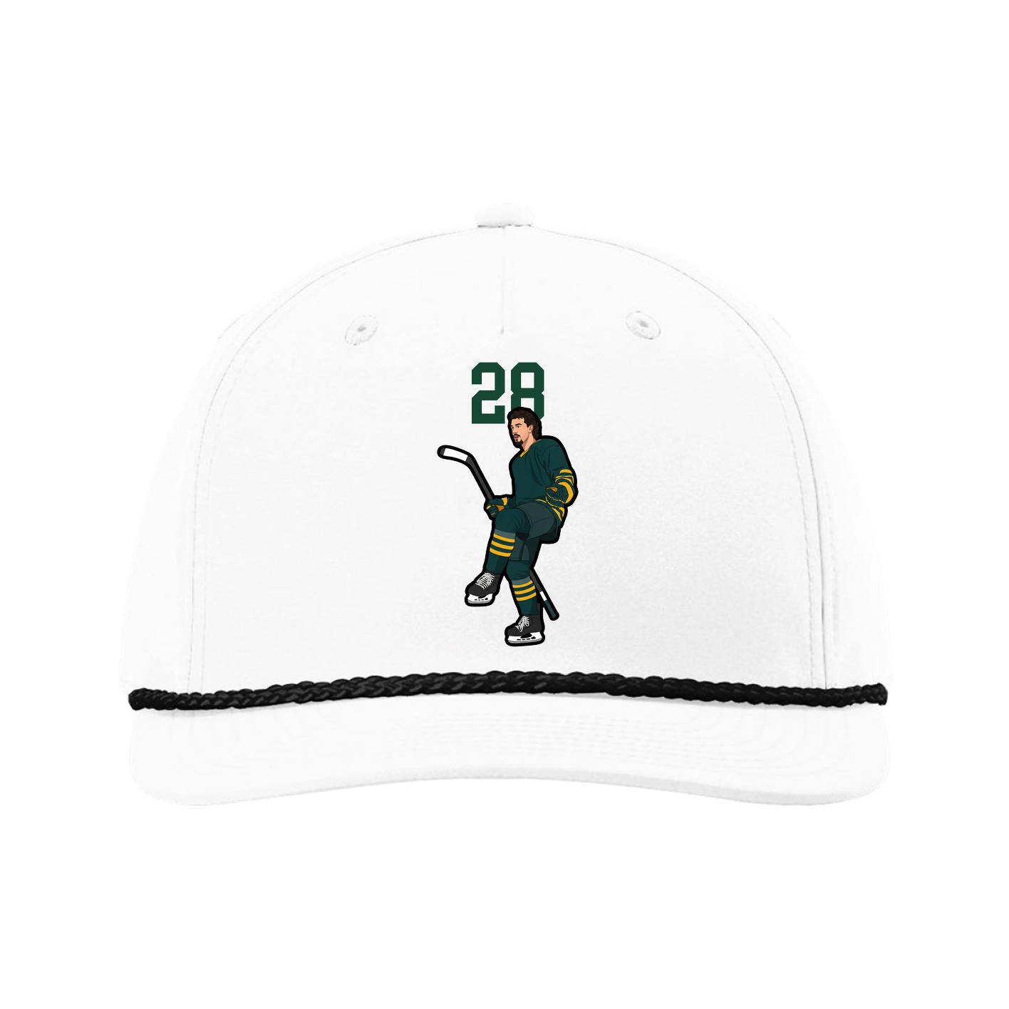 Five-Panel Classic Rope Cap — Number Top in White