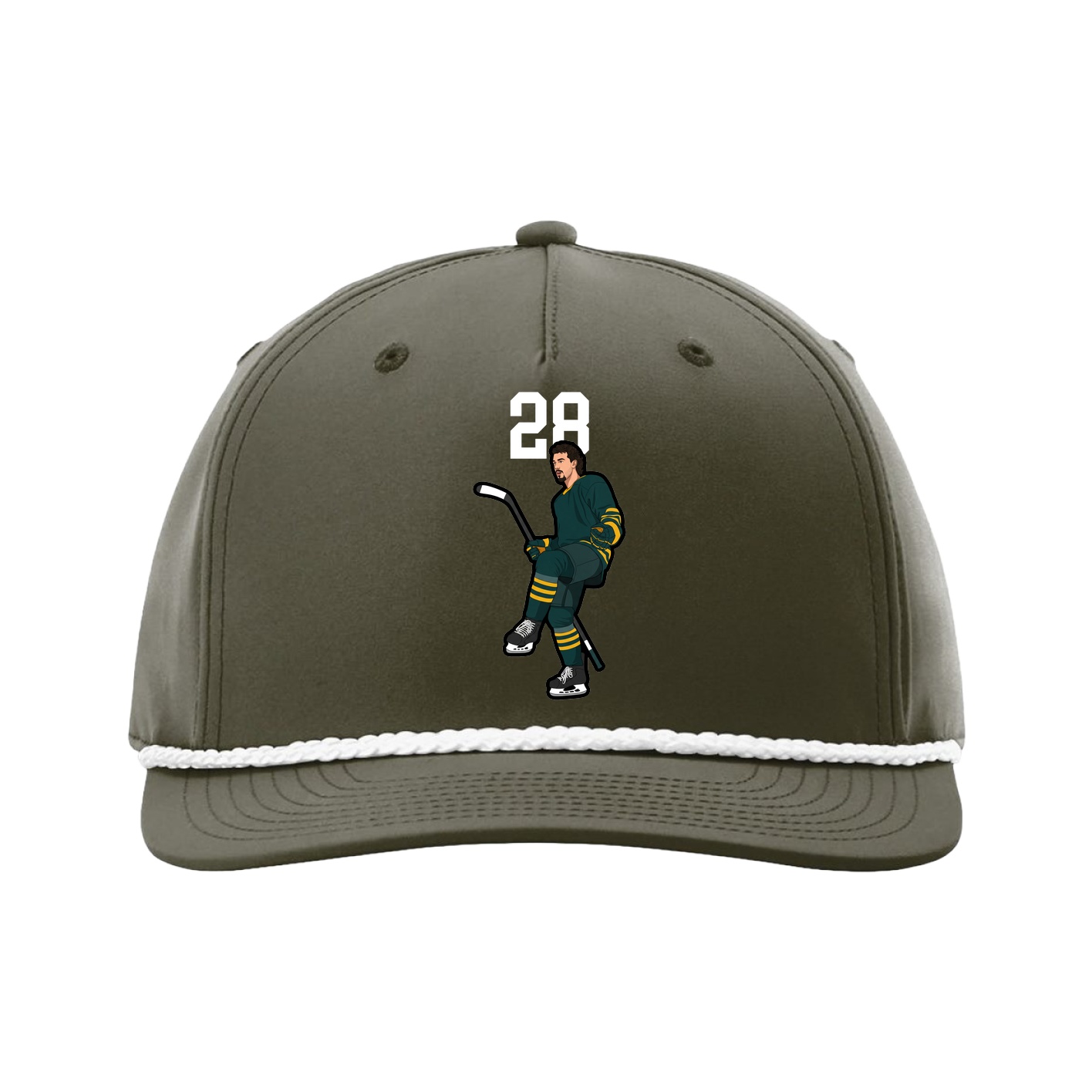 Five-Panel Classic Rope Cap — Number Top in Green