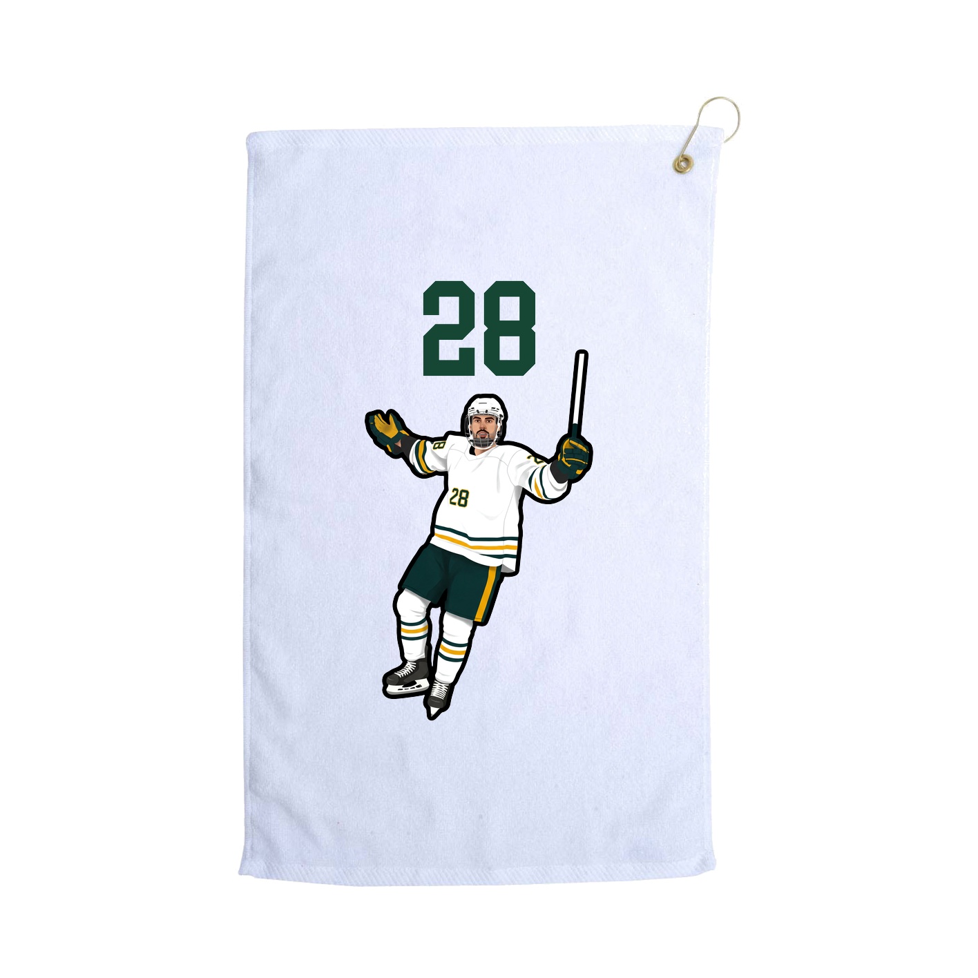 Golf Towel — Number Top in White