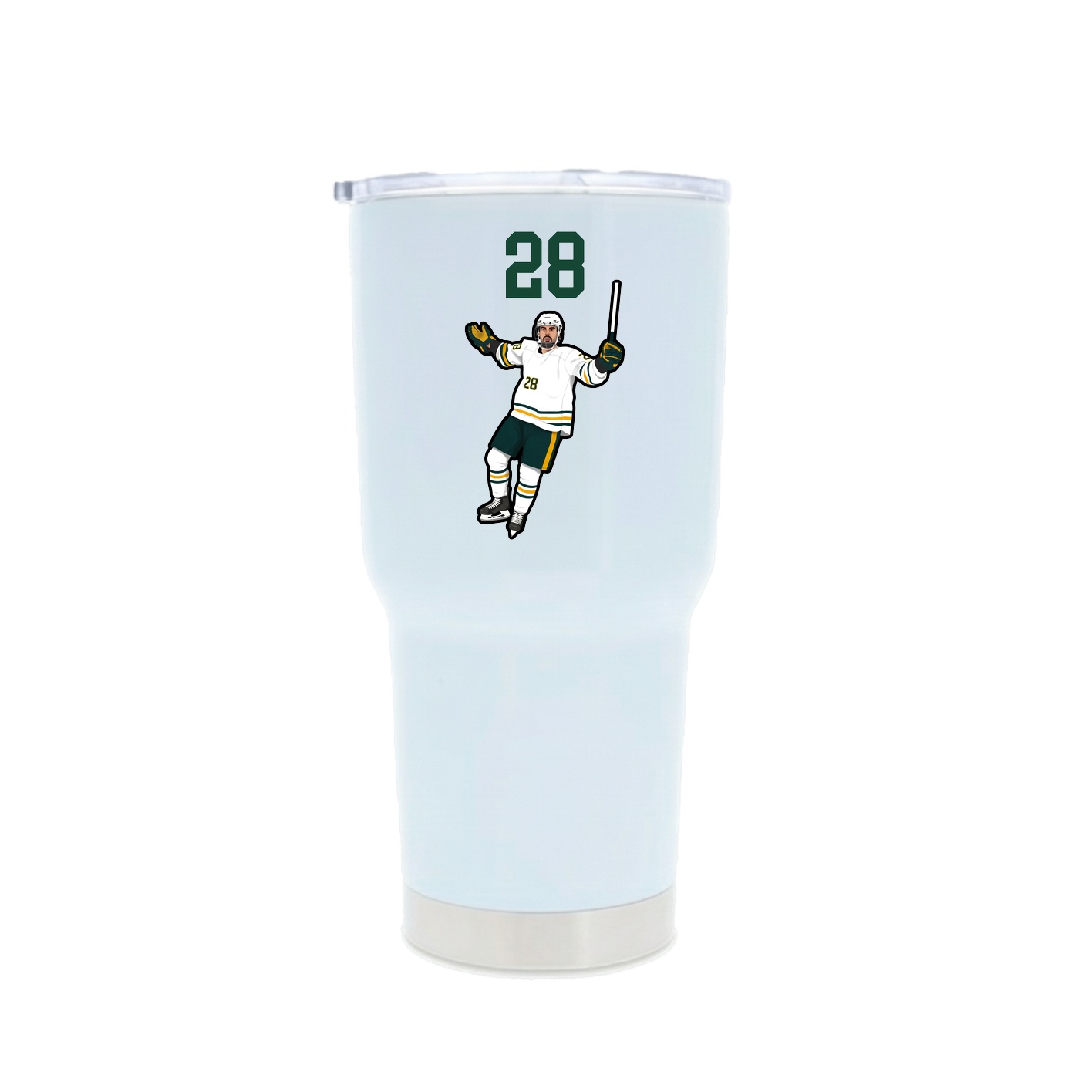 30oz Stainless Steel Tumbler — Number Top in White