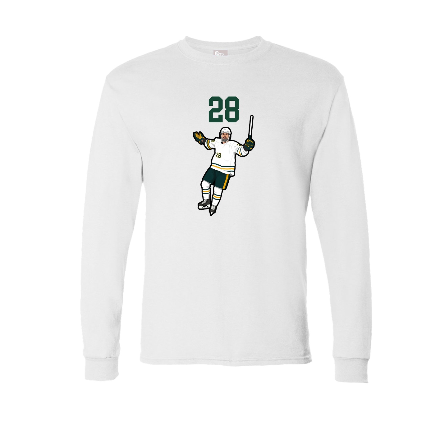 Long Sleeve Tee — Number Top in White