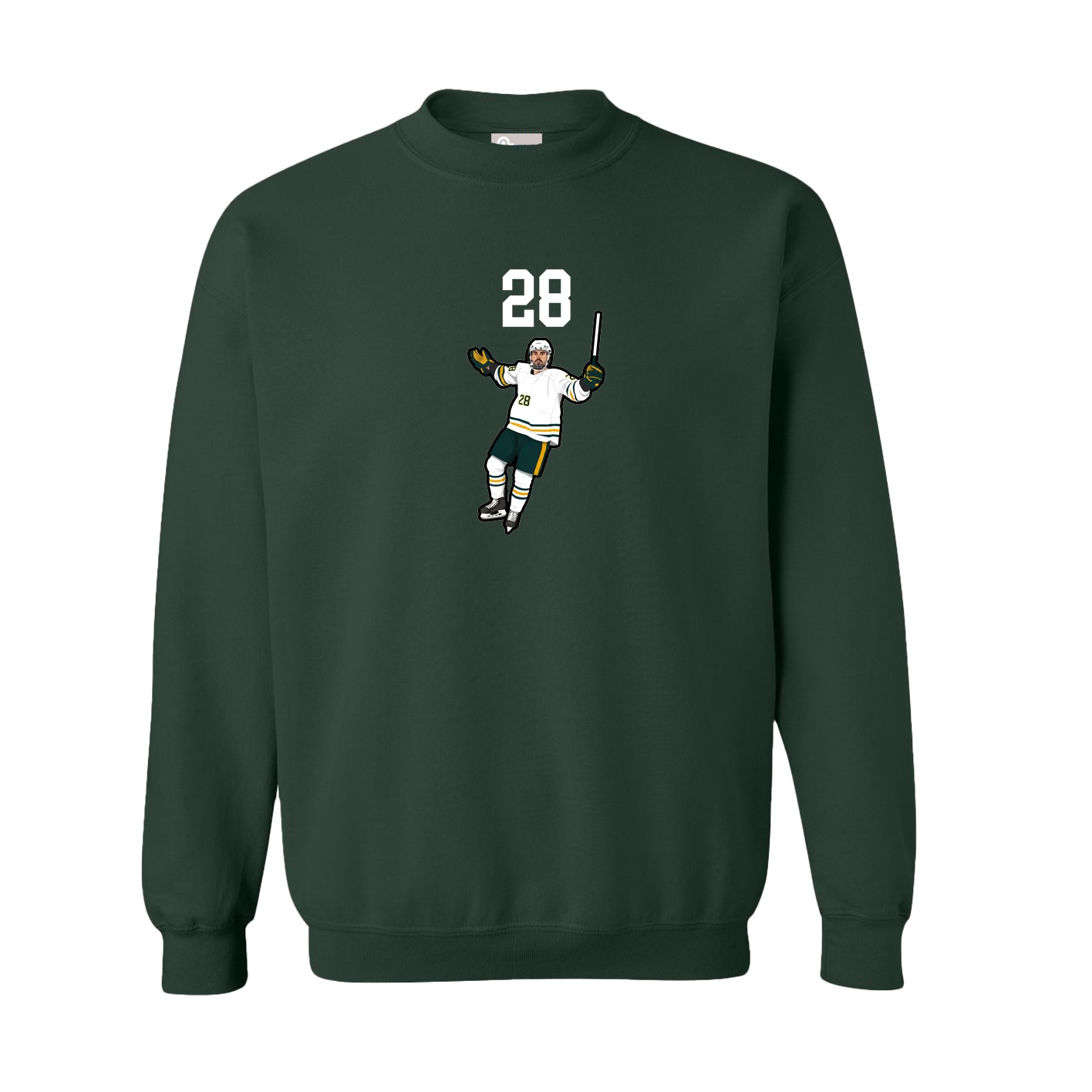 Fleece Crew — Number Top in Green