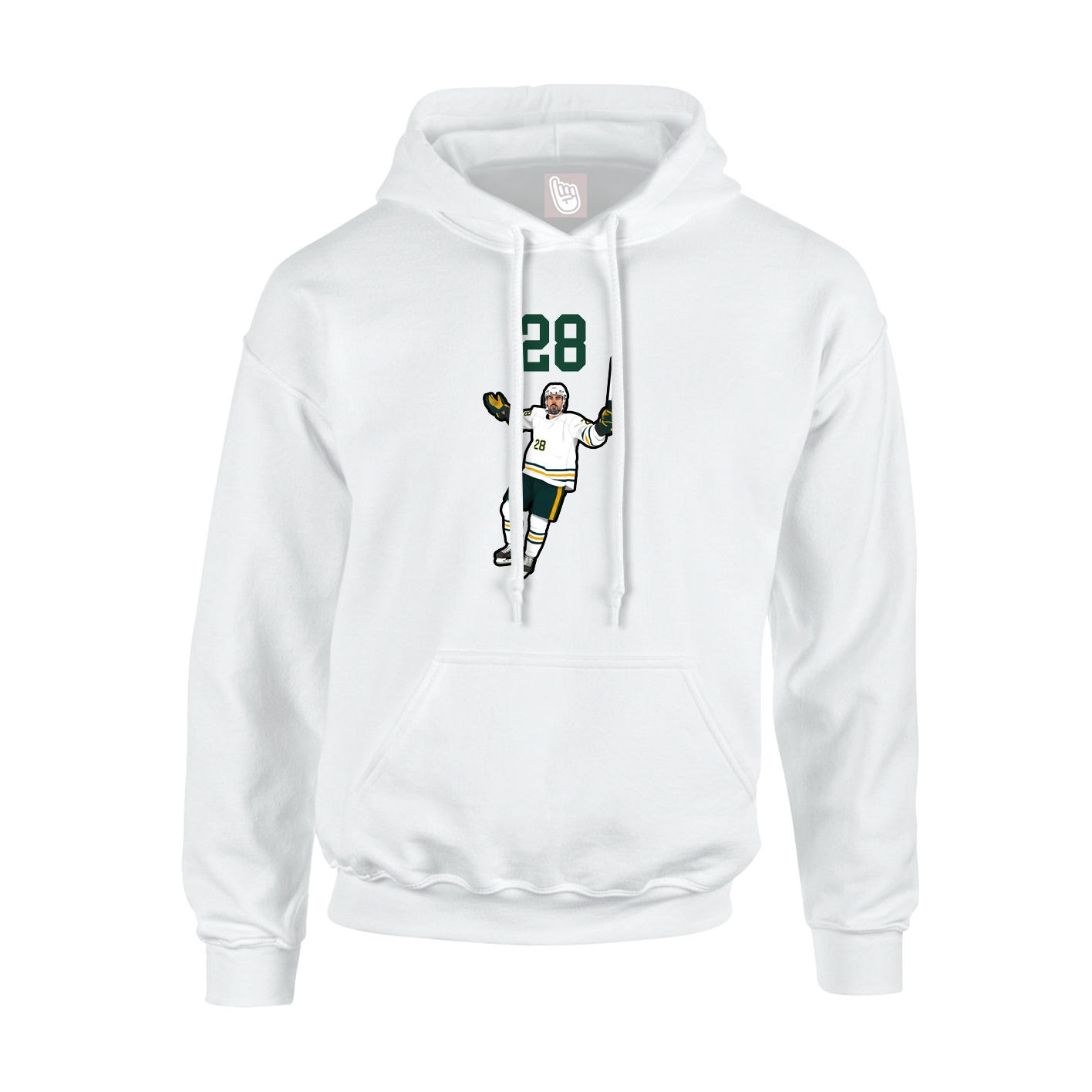 Youth Hoodie — Number Top in White