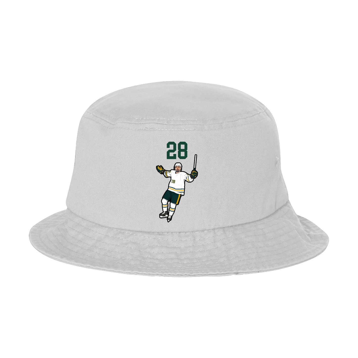 Bucket Cap — Number Top in White