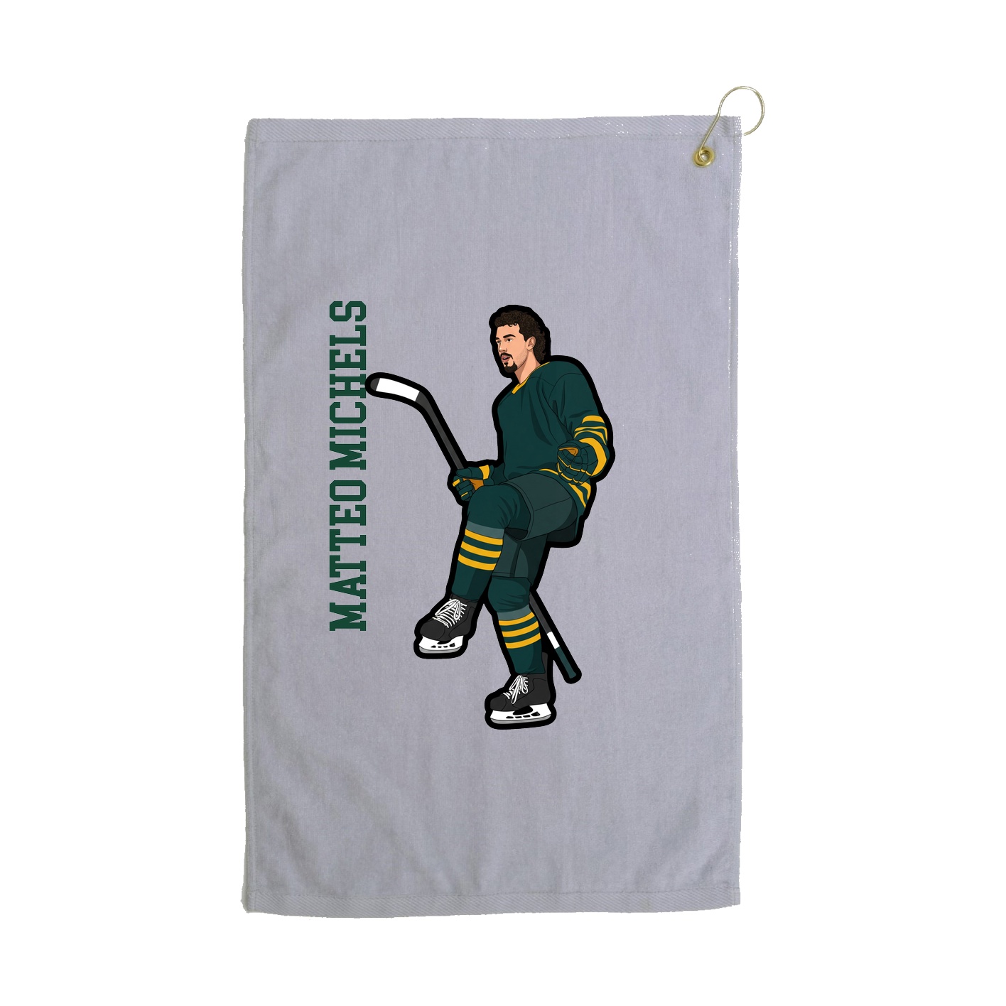 Golf Towel — Name Vertical in Grey