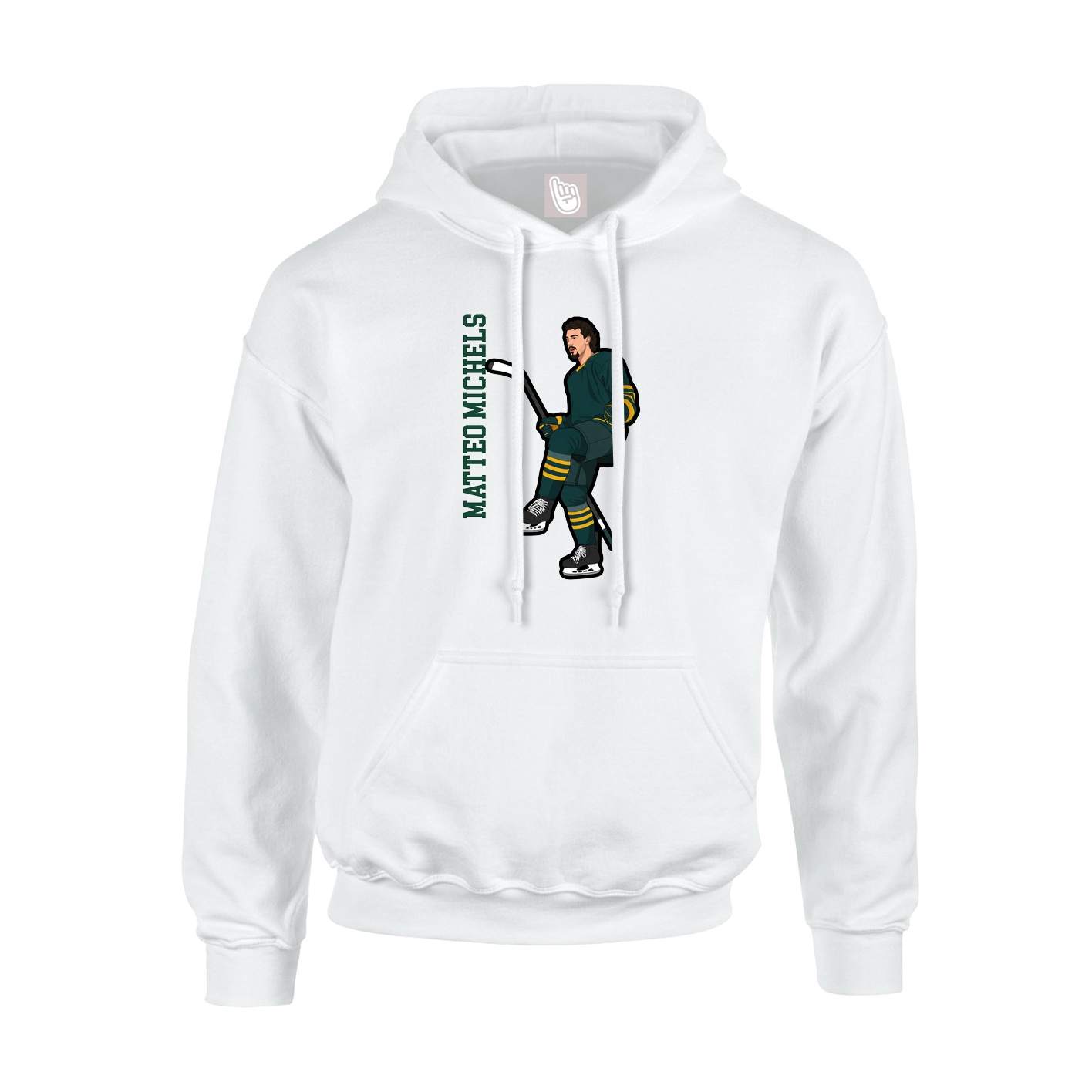 Youth Hoodie — Name Vertical in White