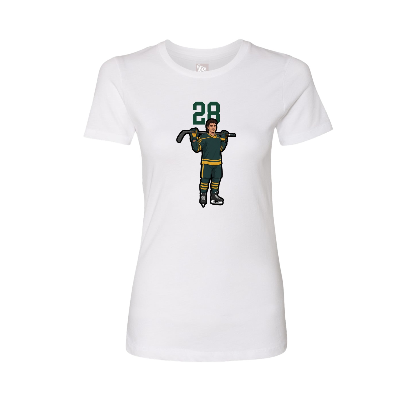 Fitted Women's Tee — Number Top in White