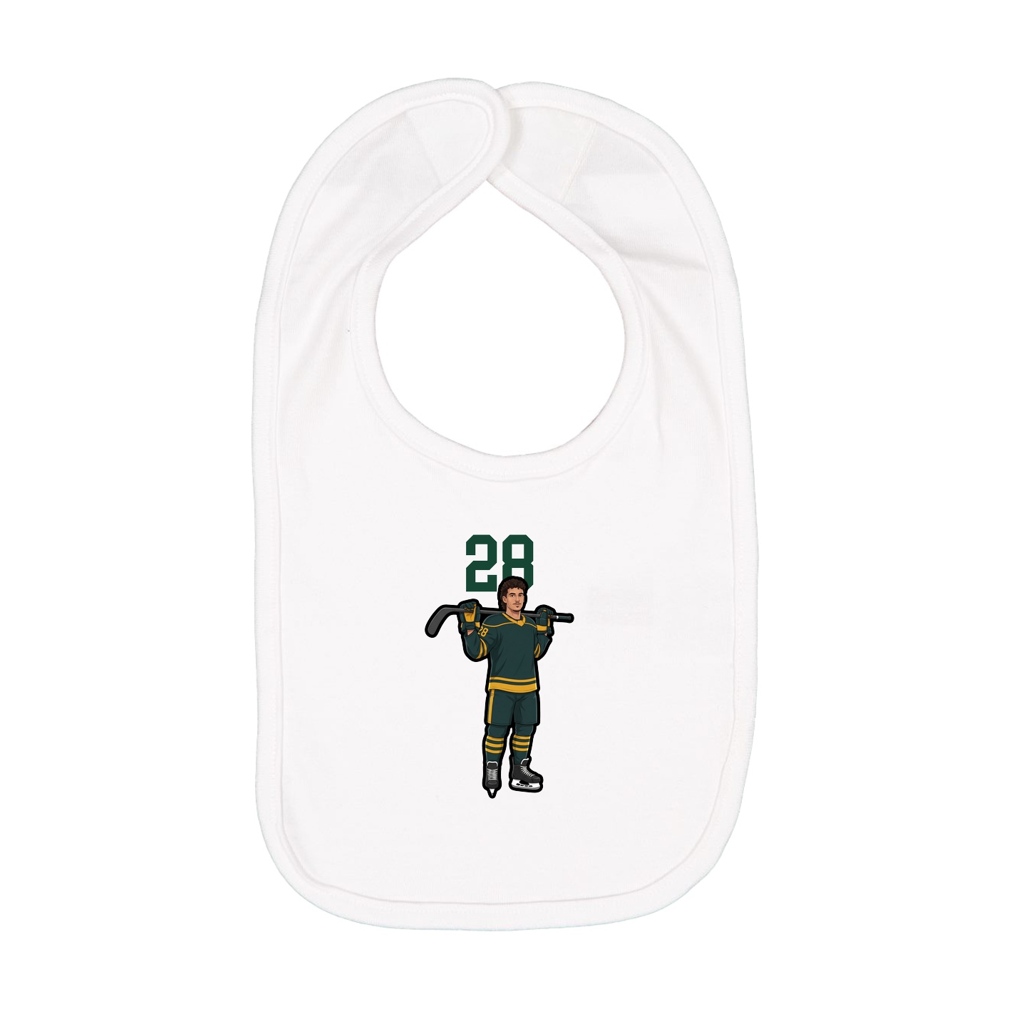 Infant Bib — Number Top in White