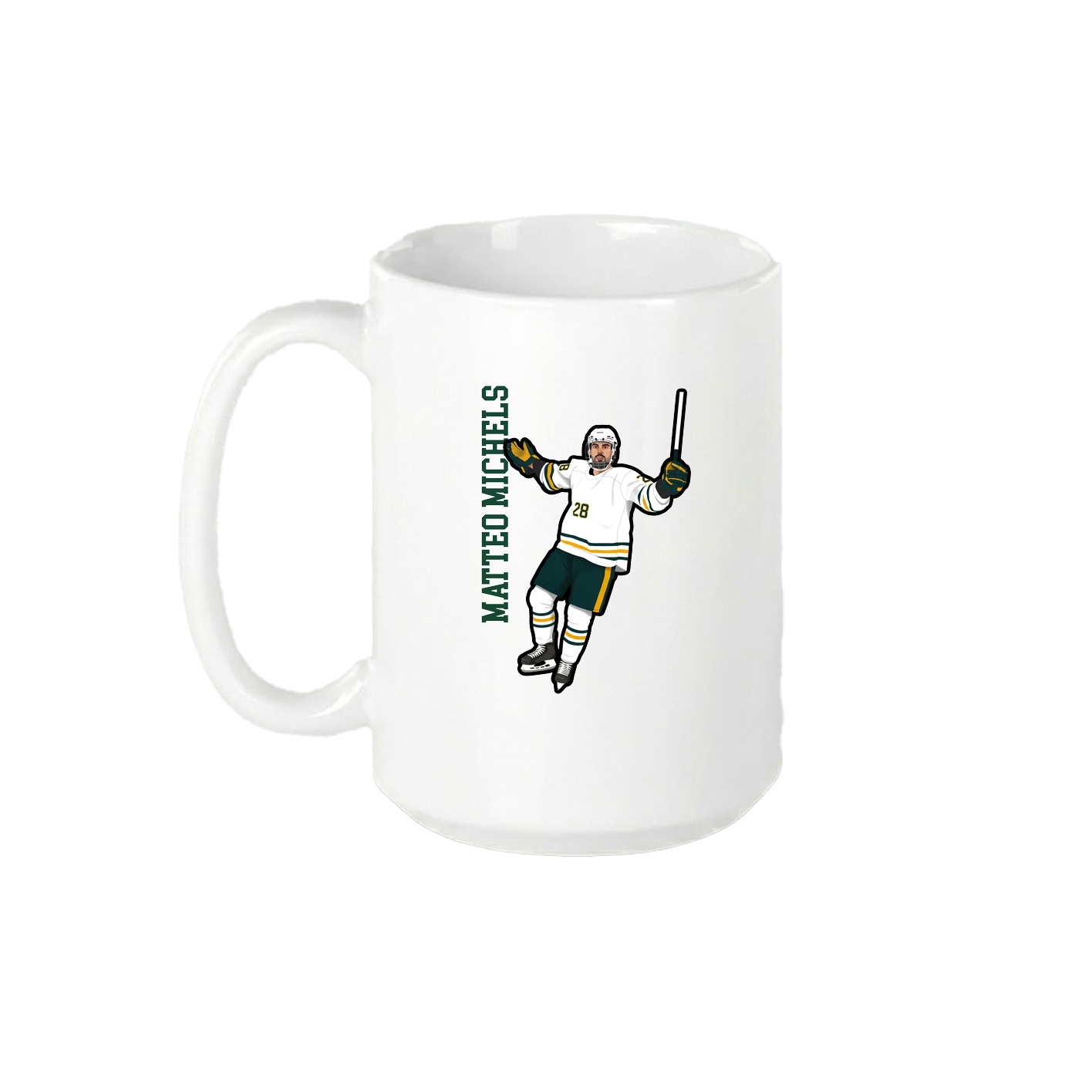 15oz Coffee Mug — Name Vertical in White