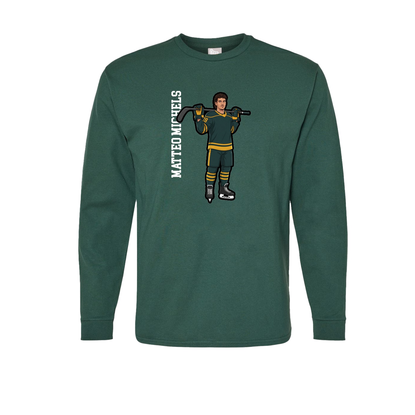 Long Sleeve Tee — Name Vertical in Green