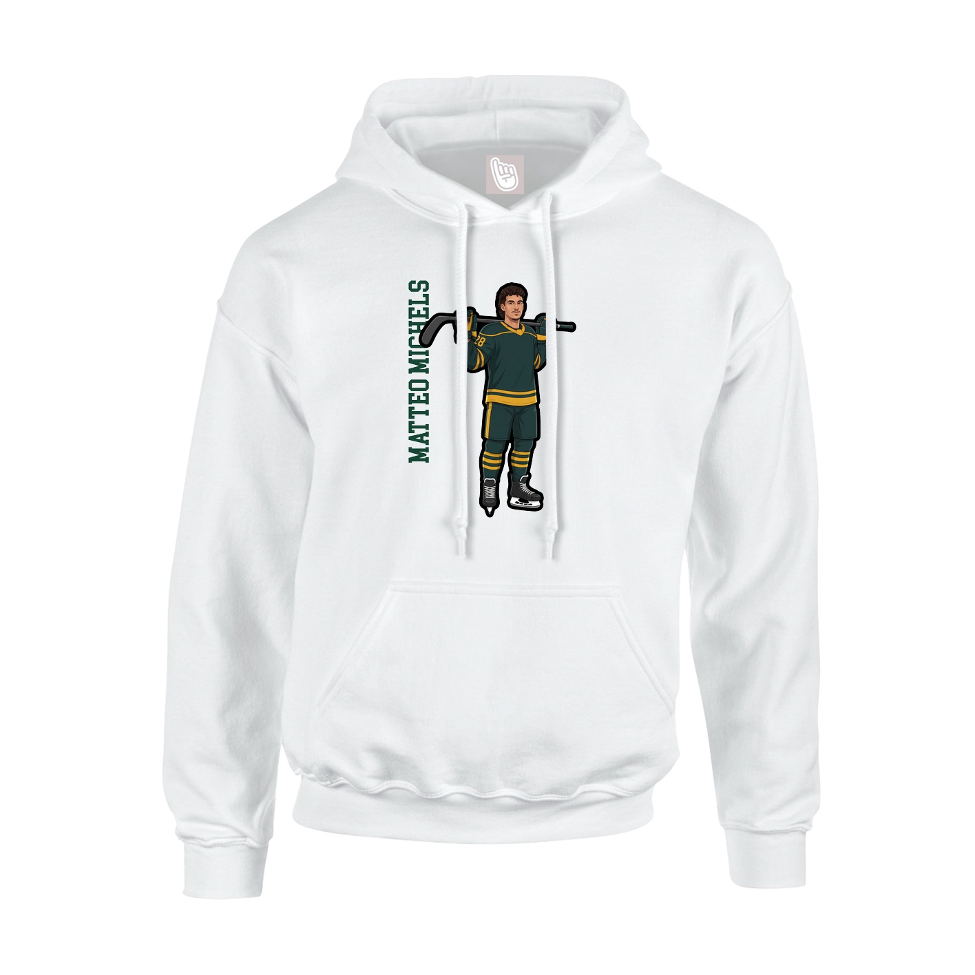 Hoodie — Name Vertical in White