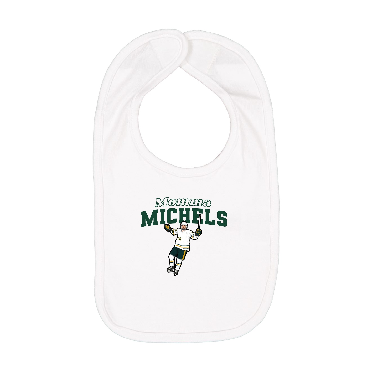 Infant Bib — Mothers Day Block in White