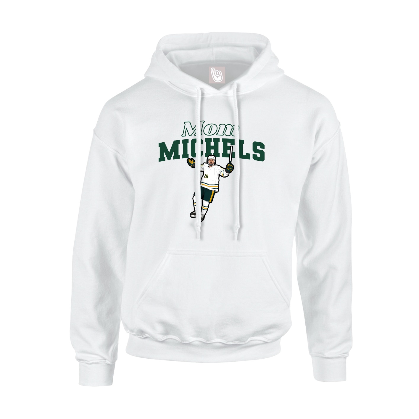 Youth Hoodie — Mothers Day Block in White