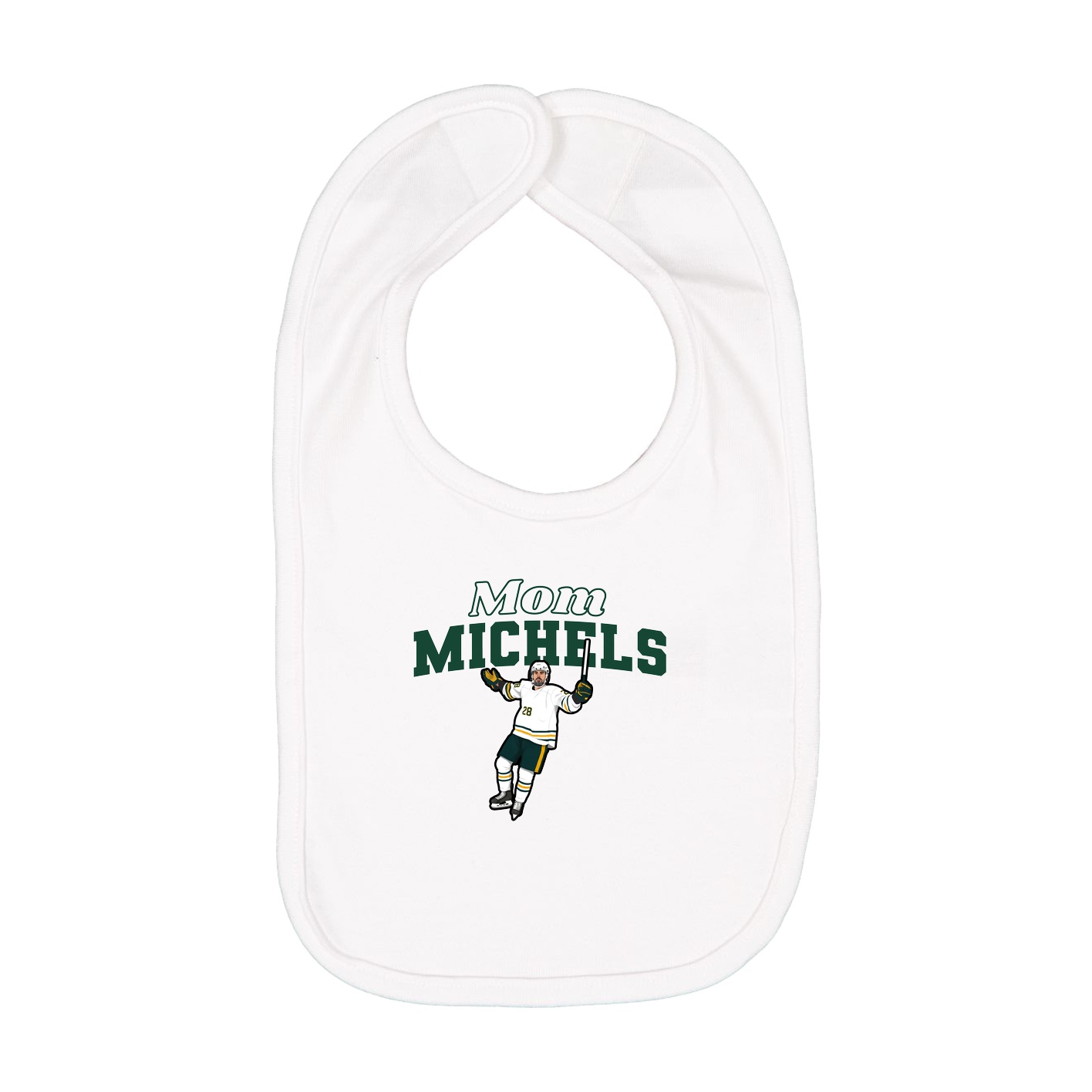 Infant Bib — Mothers Day Block in White