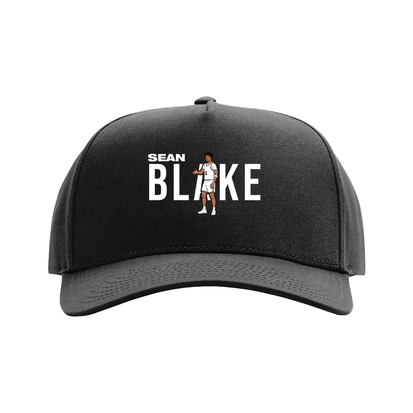 Full Fabric Five-Panel Champ Cap — Player Name in Black