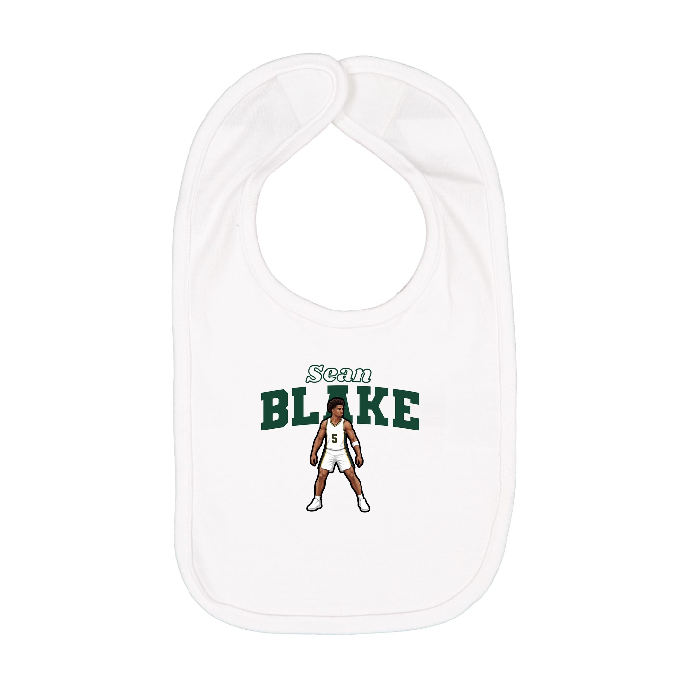 Infant Bib — Name Arch in White