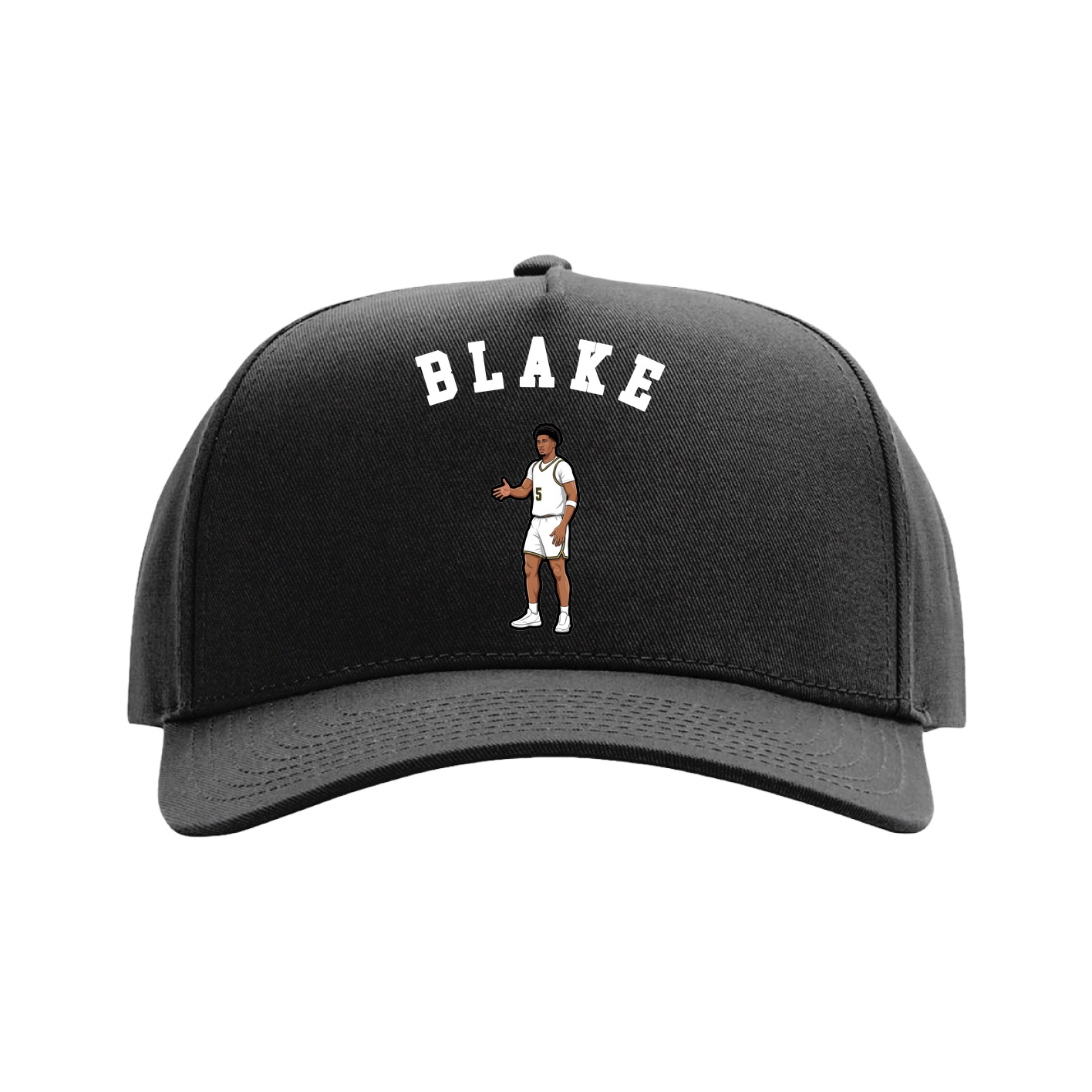 Full Fabric Five-Panel Champ Cap — Shirsey Arch in Black