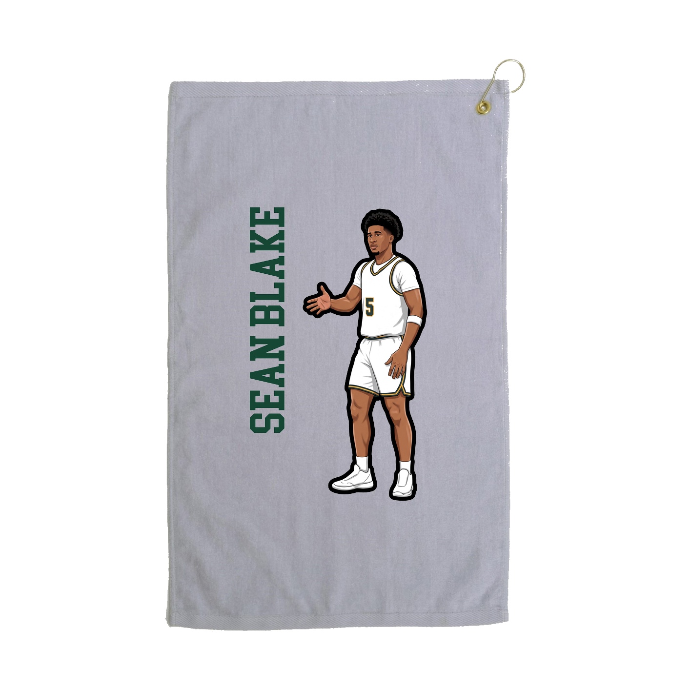 Golf Towel — Name Vertical in Grey