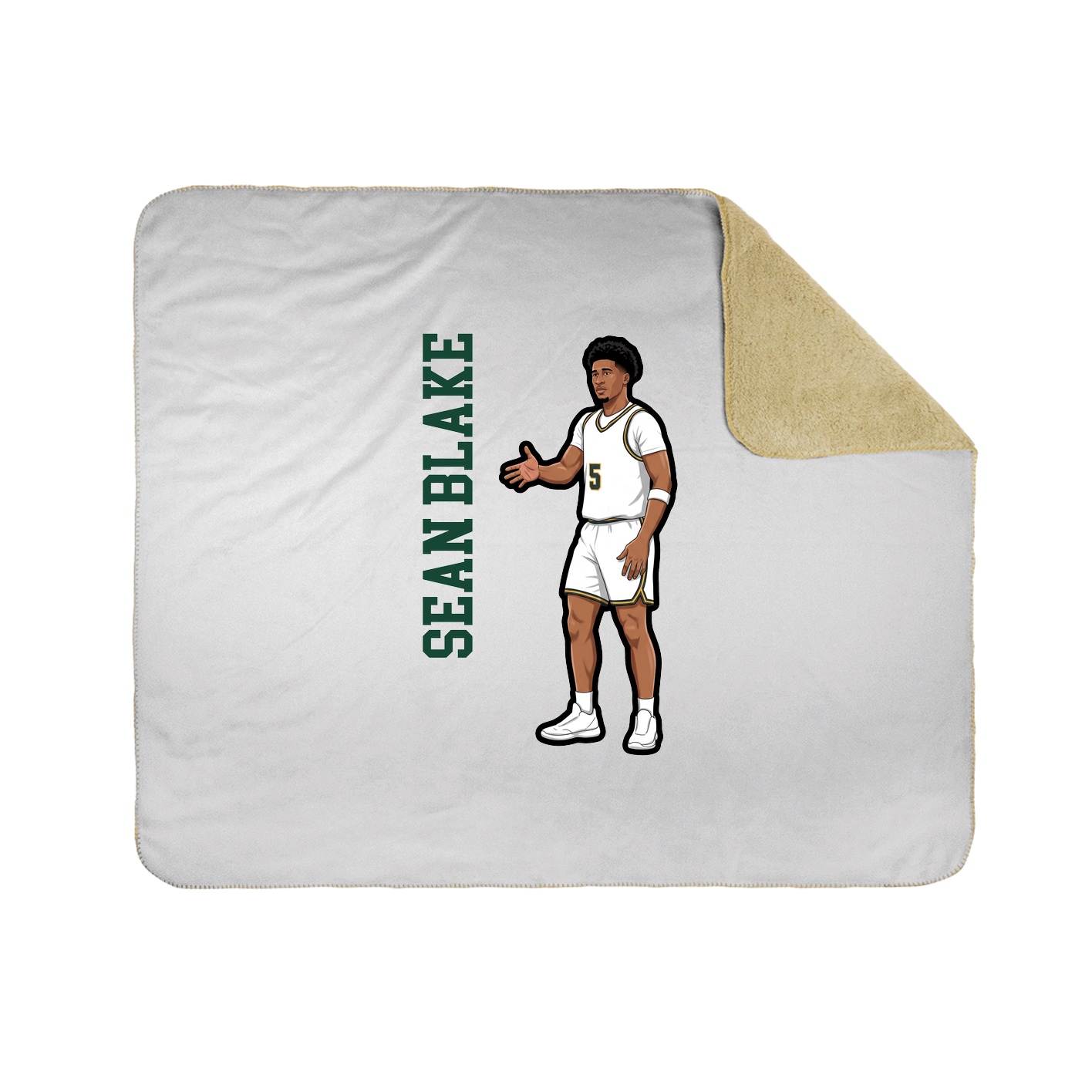 Throw Blanket — Name Vertical in White