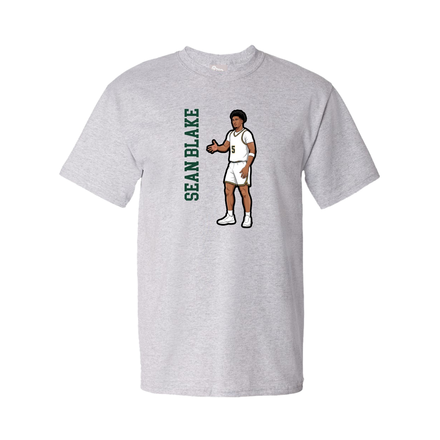 Tee — Name Vertical in Grey