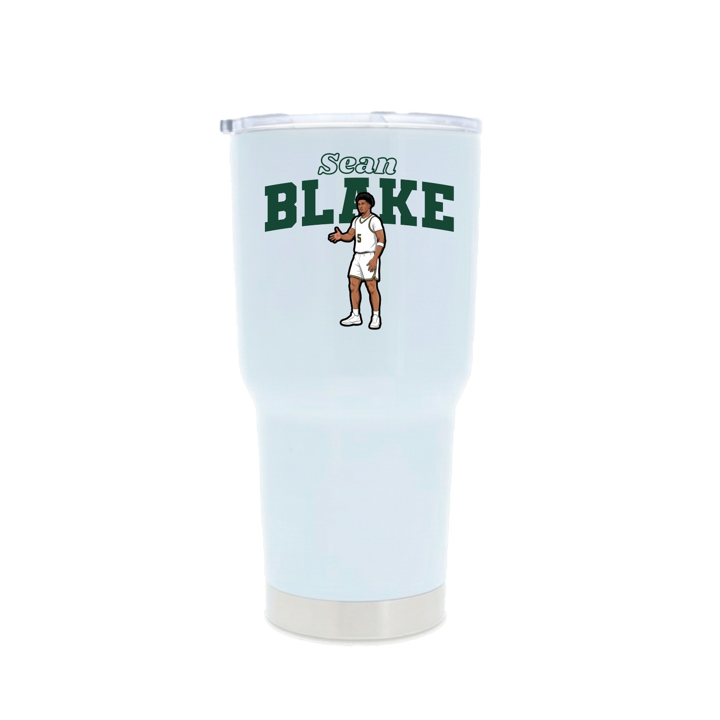 30oz Stainless Steel Tumbler — Name Arch in White