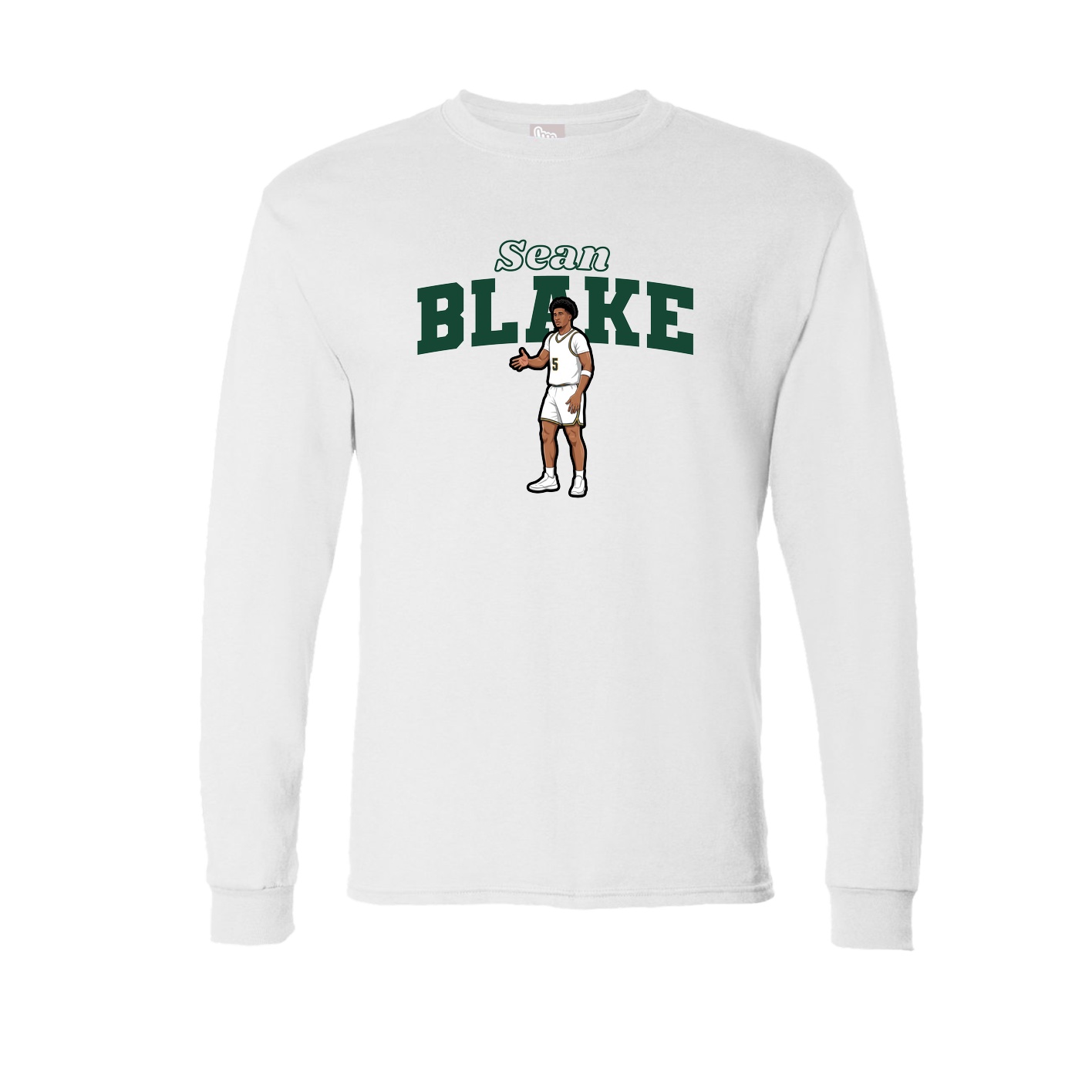 Long Sleeve Tee — Name Arch in White