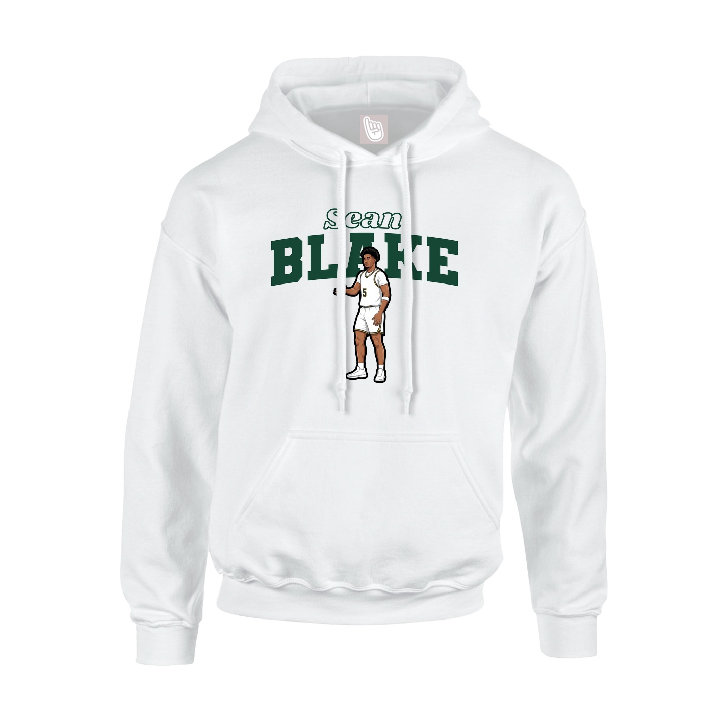 Youth Hoodie — Name Arch in White