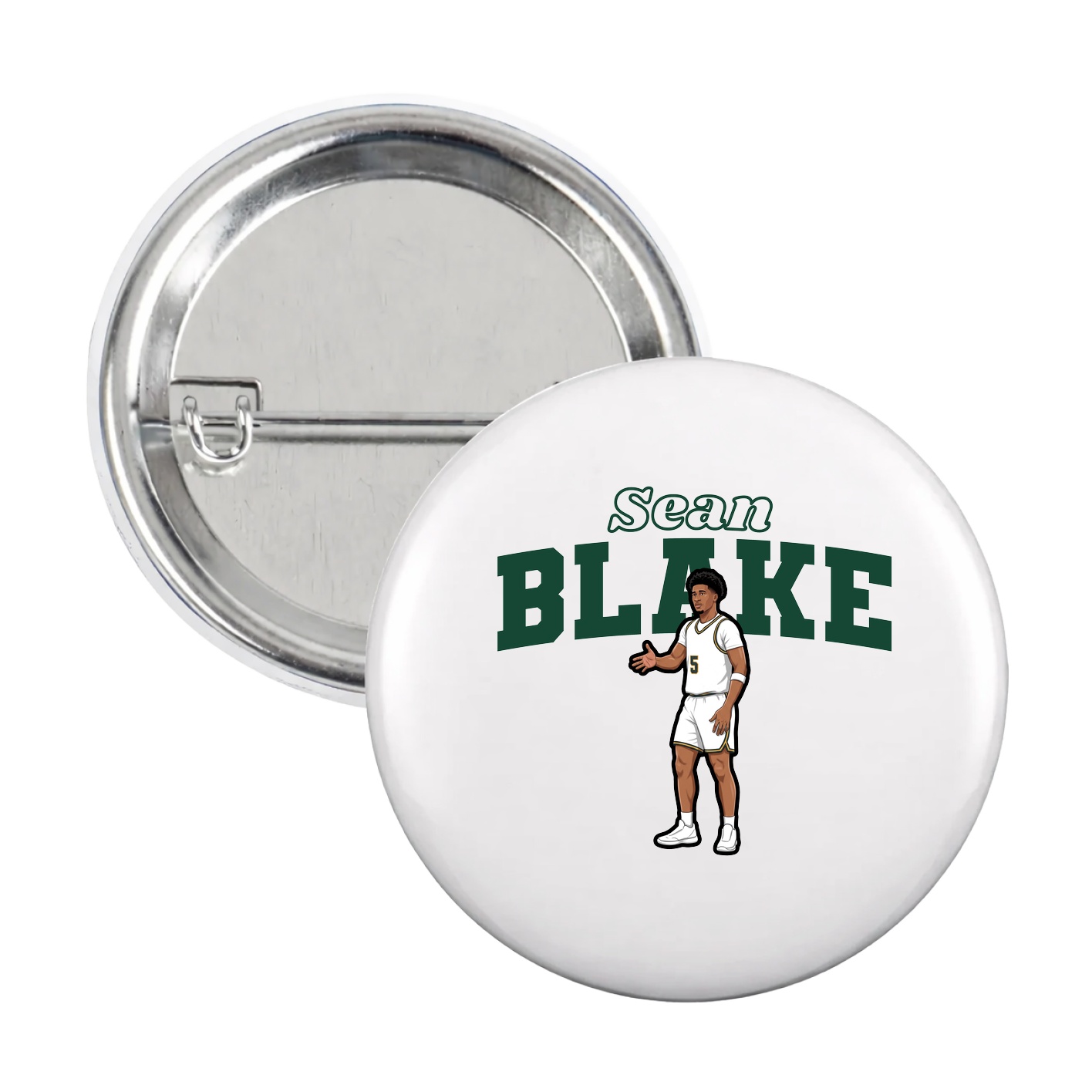 Game Day Button — Name Arch in White