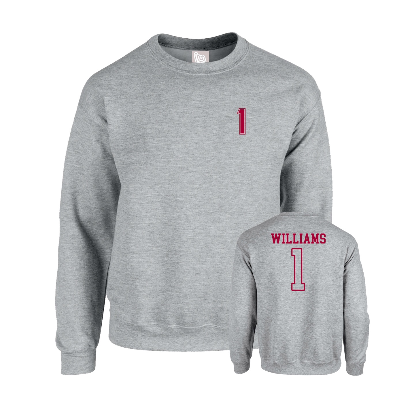 Fleece Crew — Chest Back in Grey