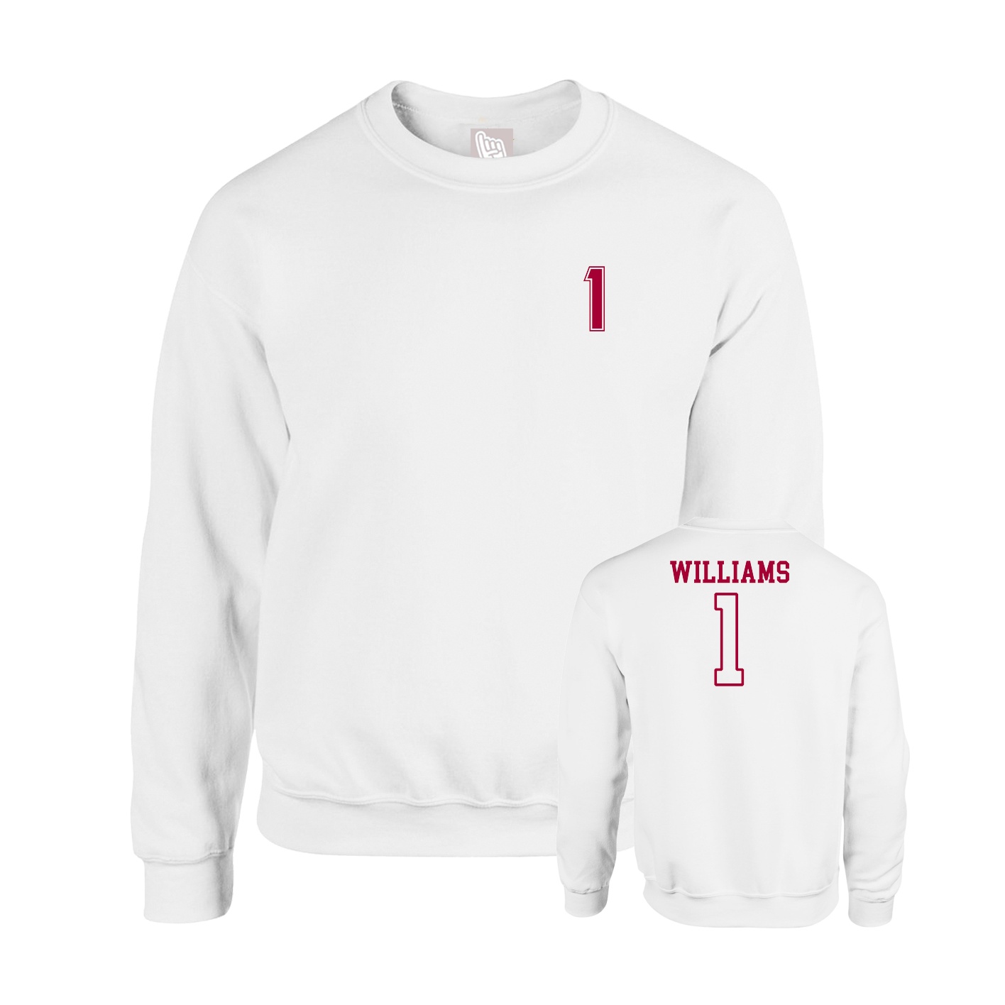 Fleece Crew — Chest Back in White