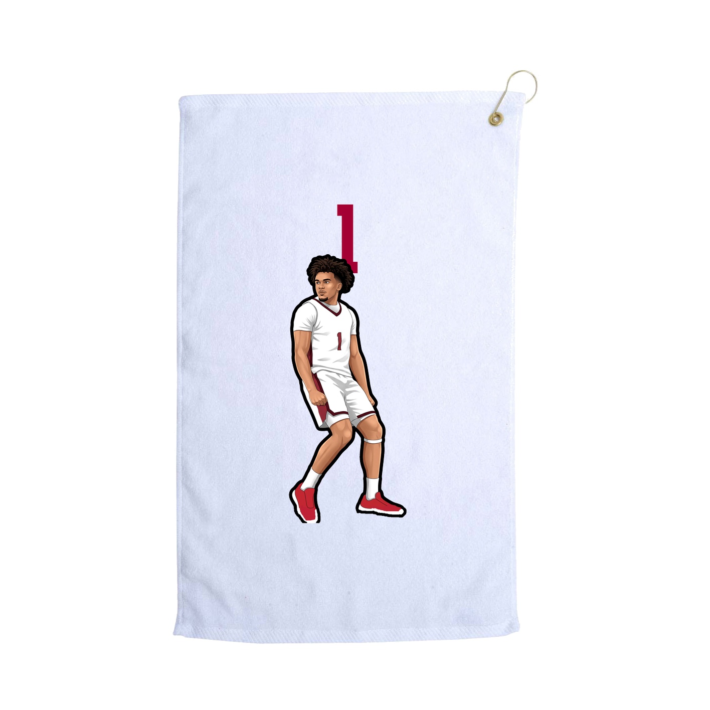 Golf Towel — Number Top in White