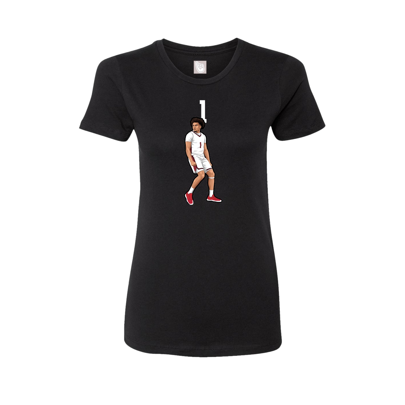Fitted Women's Tee — Number Top in Black
