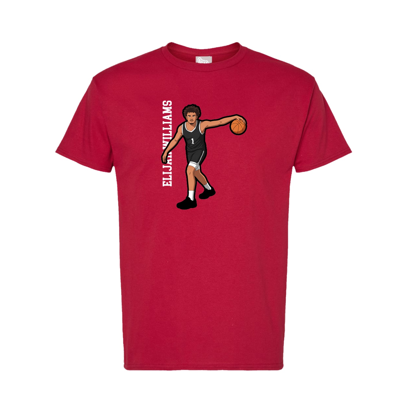 Tee — Name Vertical in Crimson